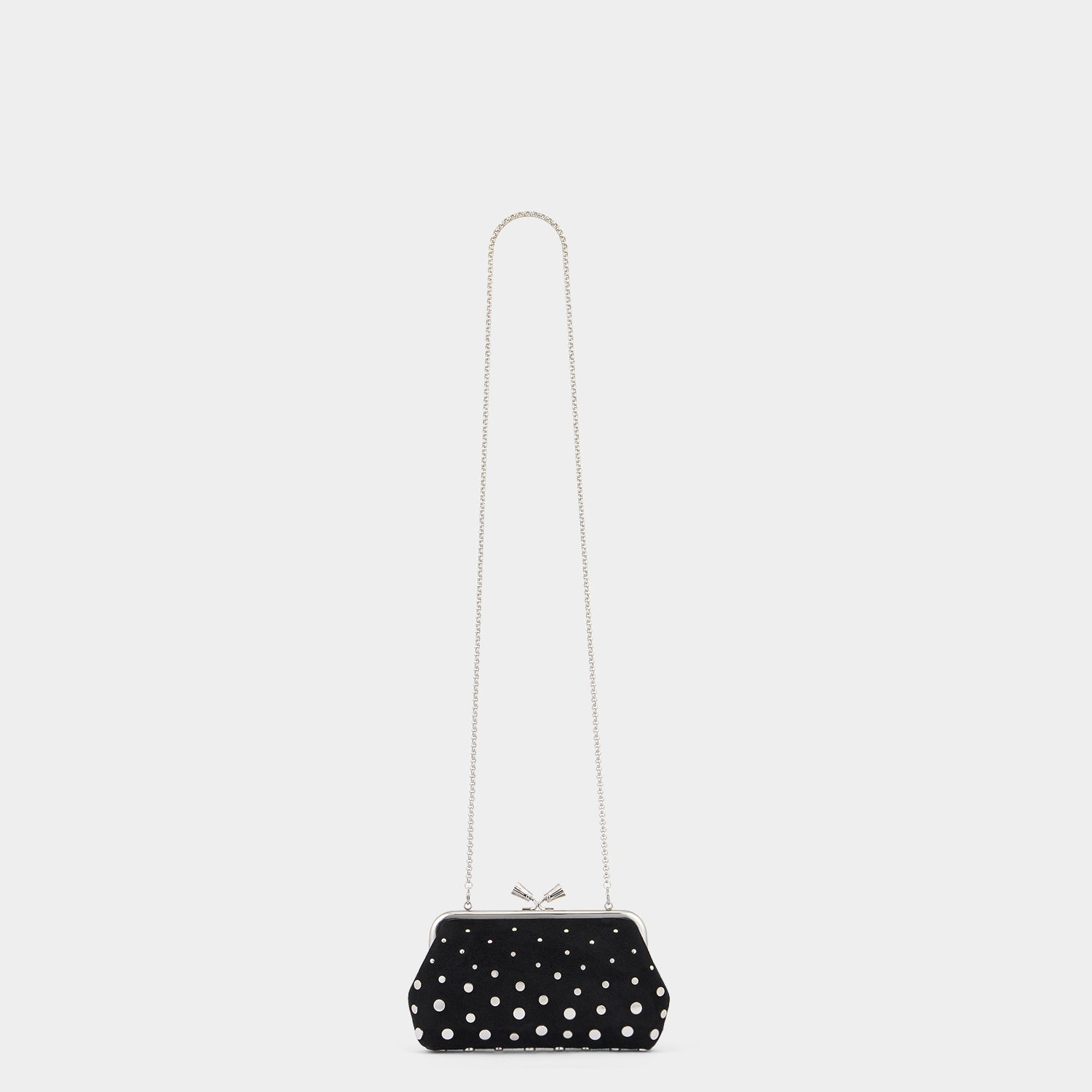 Maud Tassel Clutch with Studs -

          
            Suede Leather in Black -
          

          Anya Hindmarch US
