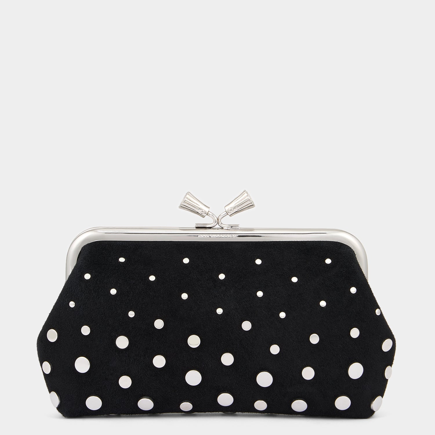 Maud Tassel Clutch with Studs -

          
            Suede Leather in Black -
          

          Anya Hindmarch US
