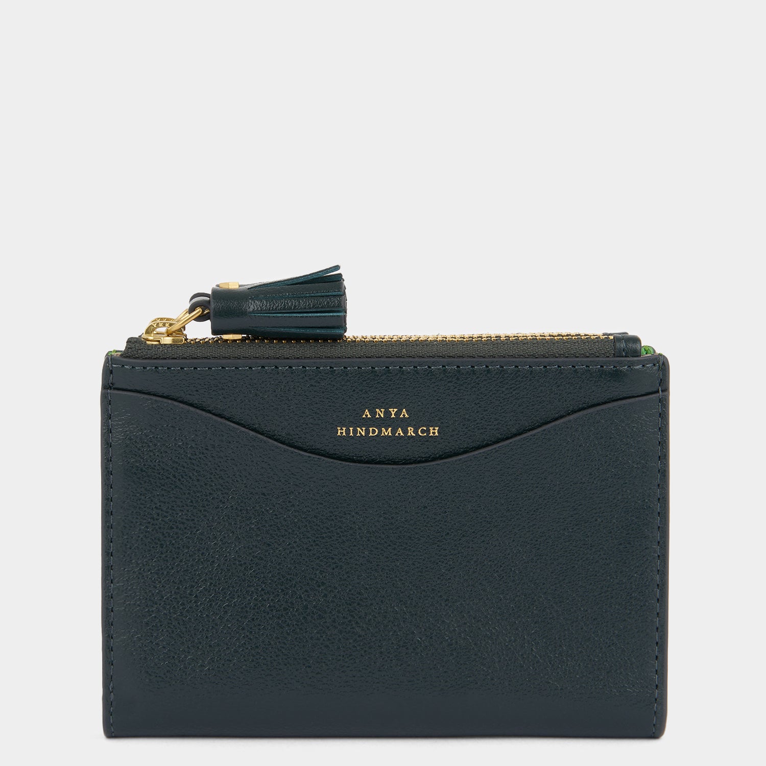 Peeping Eyes Small Double Zip Wallet -

          
            Capra Leather in Ink Green -
          

          Anya Hindmarch US
