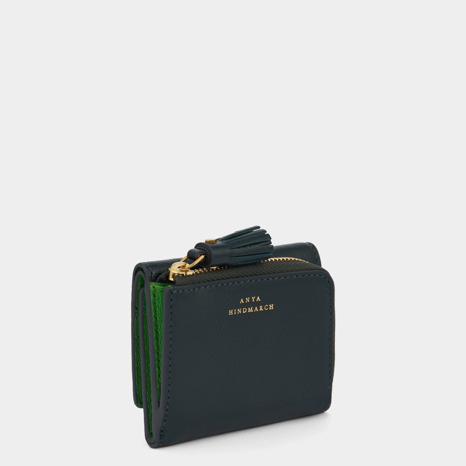 Peeping Eyes Mini Trifold Wallet -

          
            Capra Leather in Ink Green -
          

          Anya Hindmarch US
