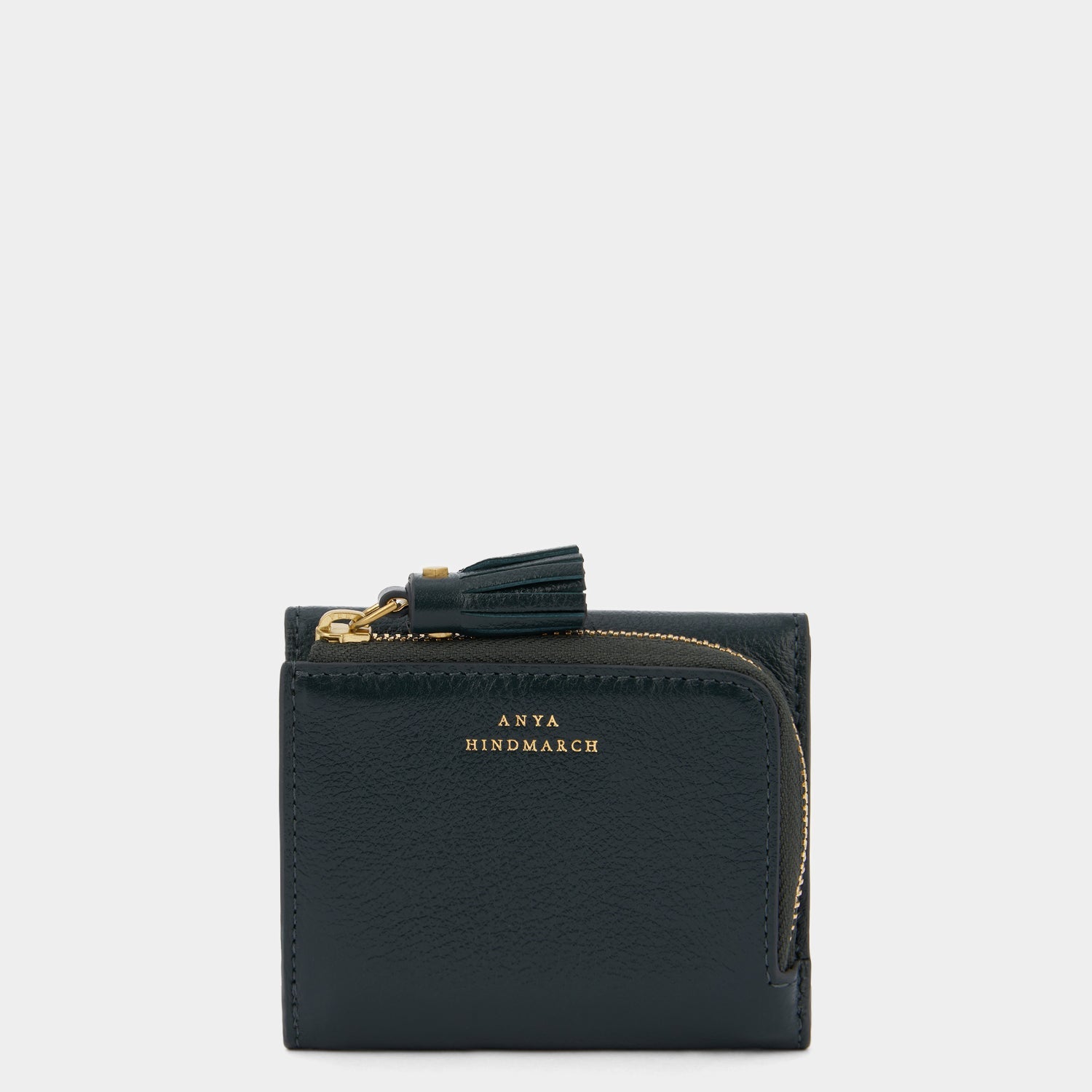 Peeping Eyes Mini Trifold Wallet -

          
            Capra Leather in Ink Green -
          

          Anya Hindmarch US
