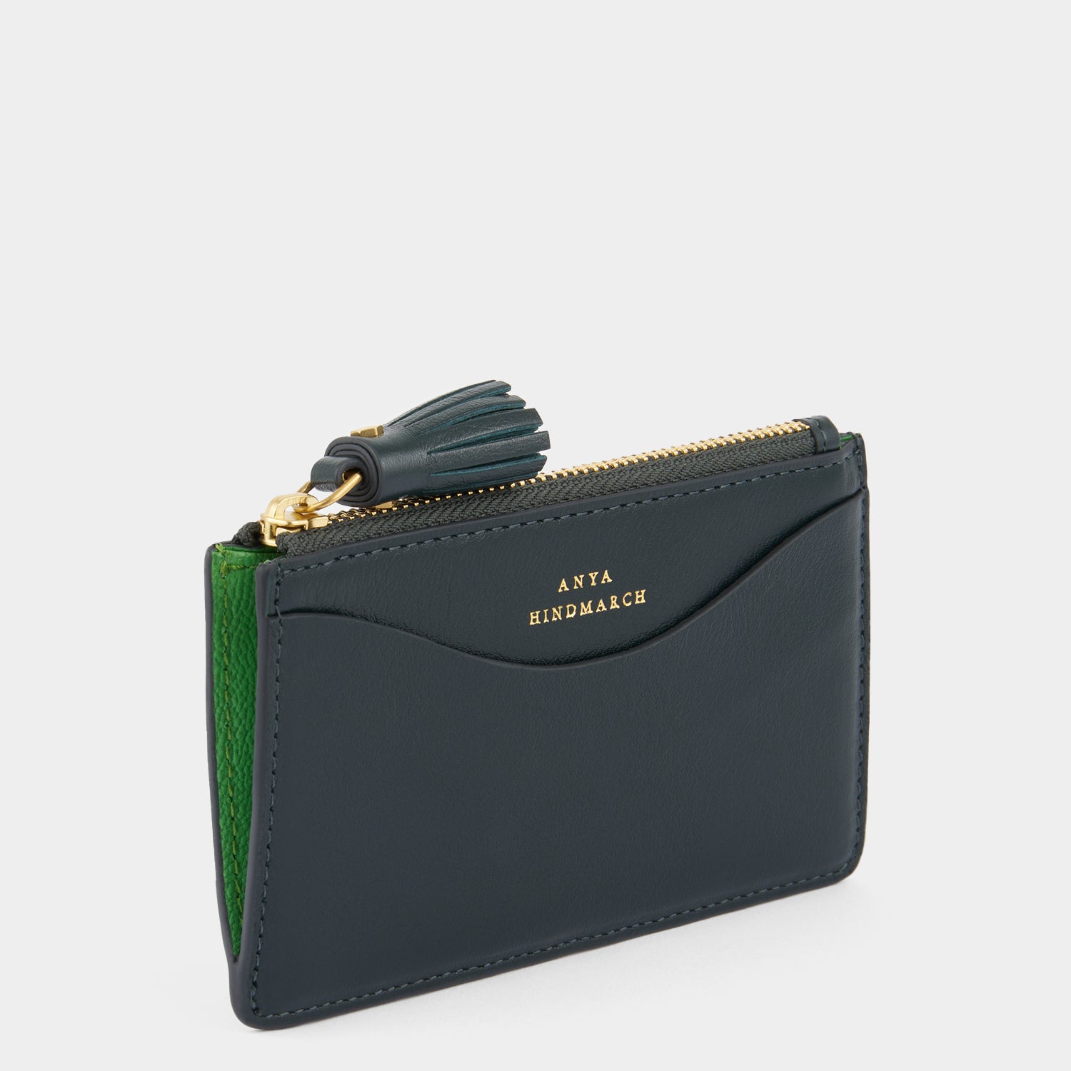 Peeping Eyes Zip Card Case -

          
            Capra Leather in Ink Green -
          

          Anya Hindmarch US
