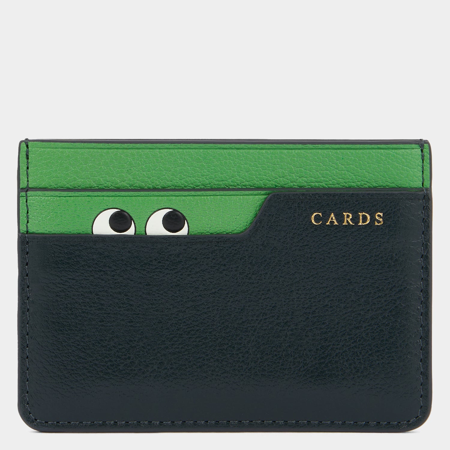 Peeping Eyes Card Case -

          
            Capra Leather in Ink Green -
          

          Anya Hindmarch US
