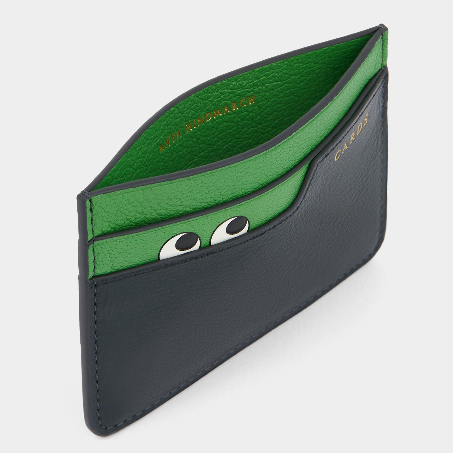 Peeping Eyes Card Case -

          
            Capra Leather in Ink Green -
          

          Anya Hindmarch US
