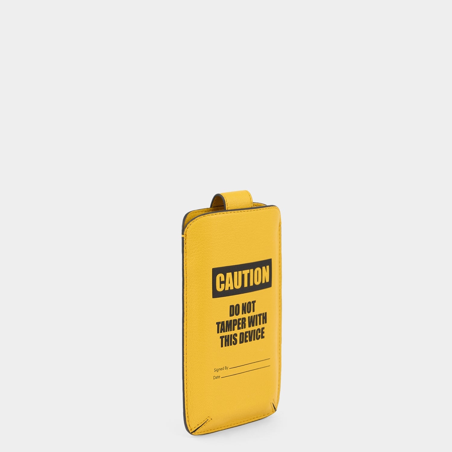 Caution Sunglasses Pouch -

          
            Capra Leather in Yellow -
          

          Anya Hindmarch US
