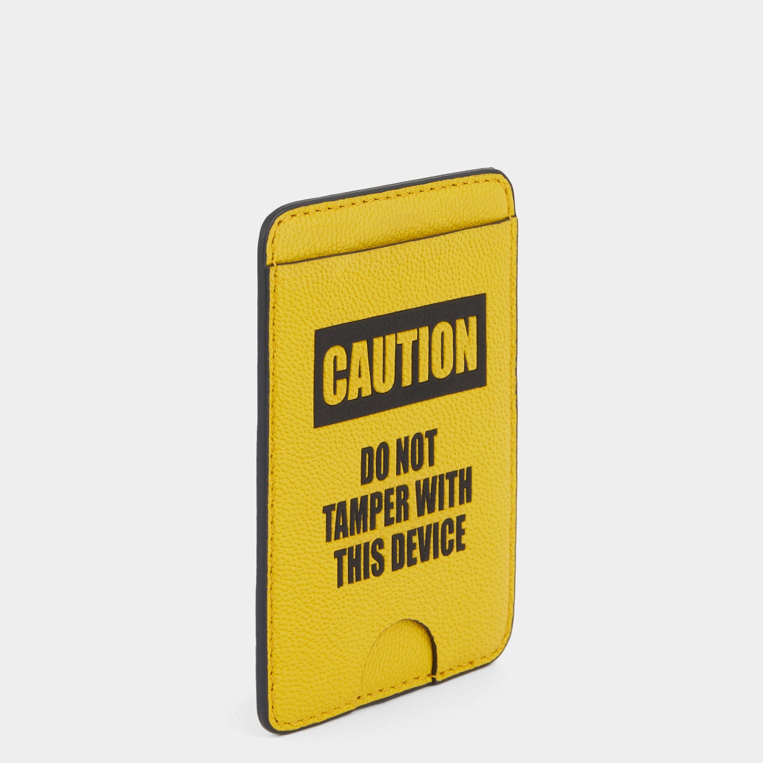 Caution Magnetic Card Case -

          
            Capra Leather in Yellow -
          

          Anya Hindmarch US
