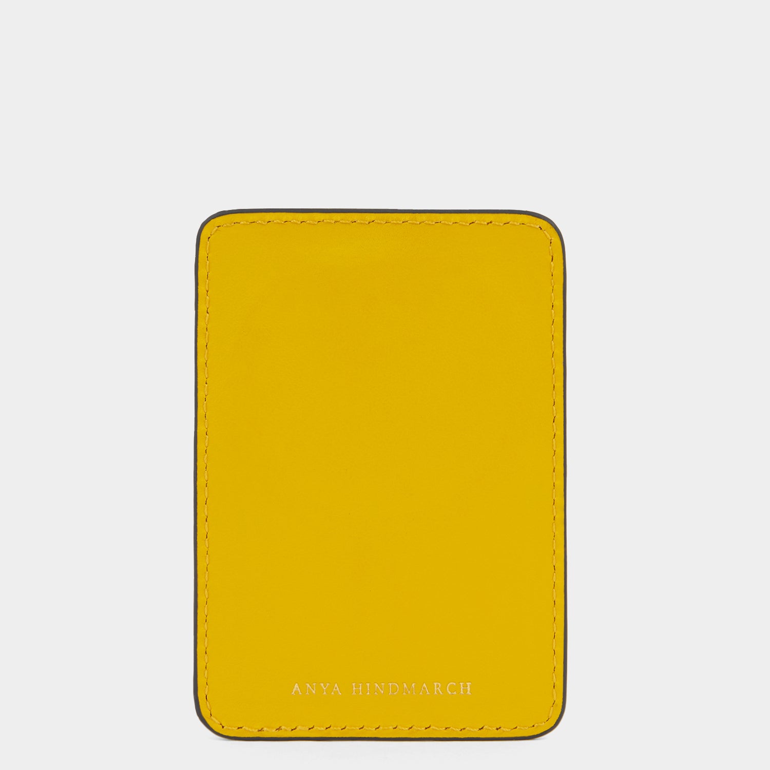 Caution Magnetic Card Case -

          
            Capra Leather in Yellow -
          

          Anya Hindmarch US
