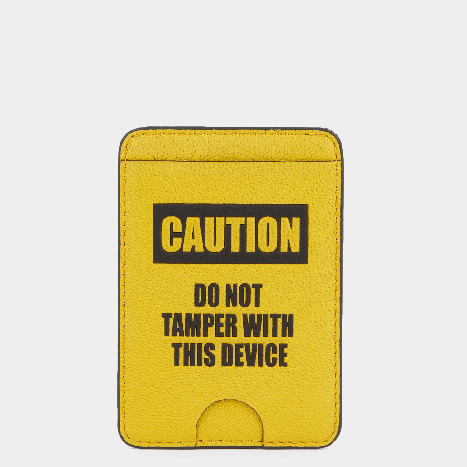 Caution Magnetic Card Case -

          
            Capra Leather in Yellow -
          

          Anya Hindmarch US
