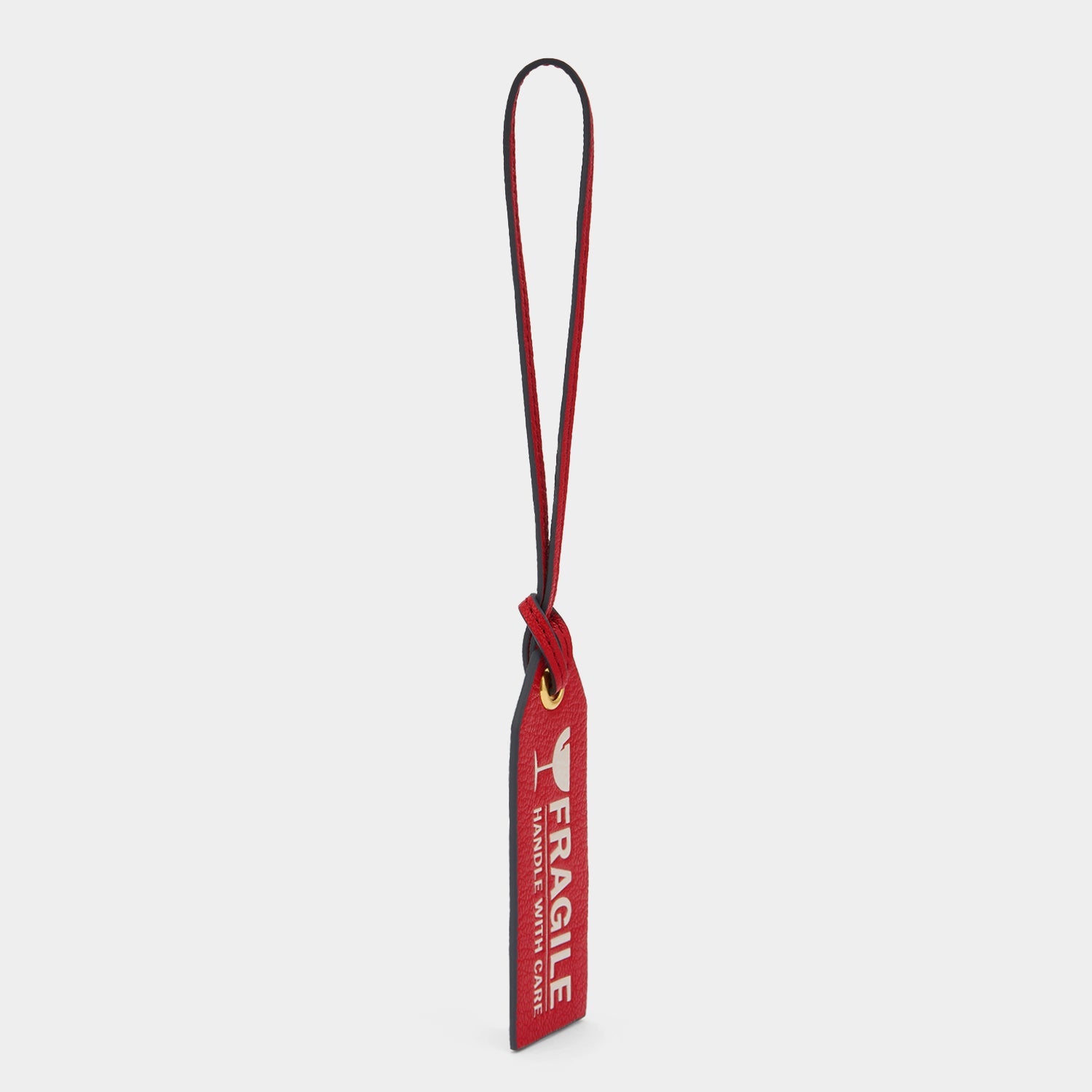 Fragile Luggage Label Charm -

          
            Capra Leather in Bright Red -
          

          Anya Hindmarch US
