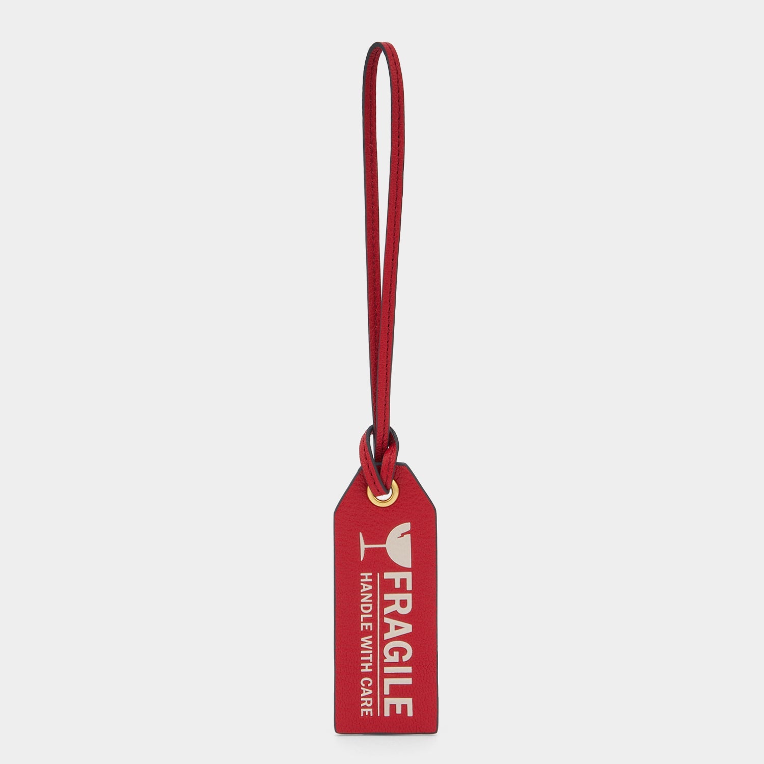 Fragile Luggage Label Charm -

          
            Capra Leather in Bright Red -
          

          Anya Hindmarch US
