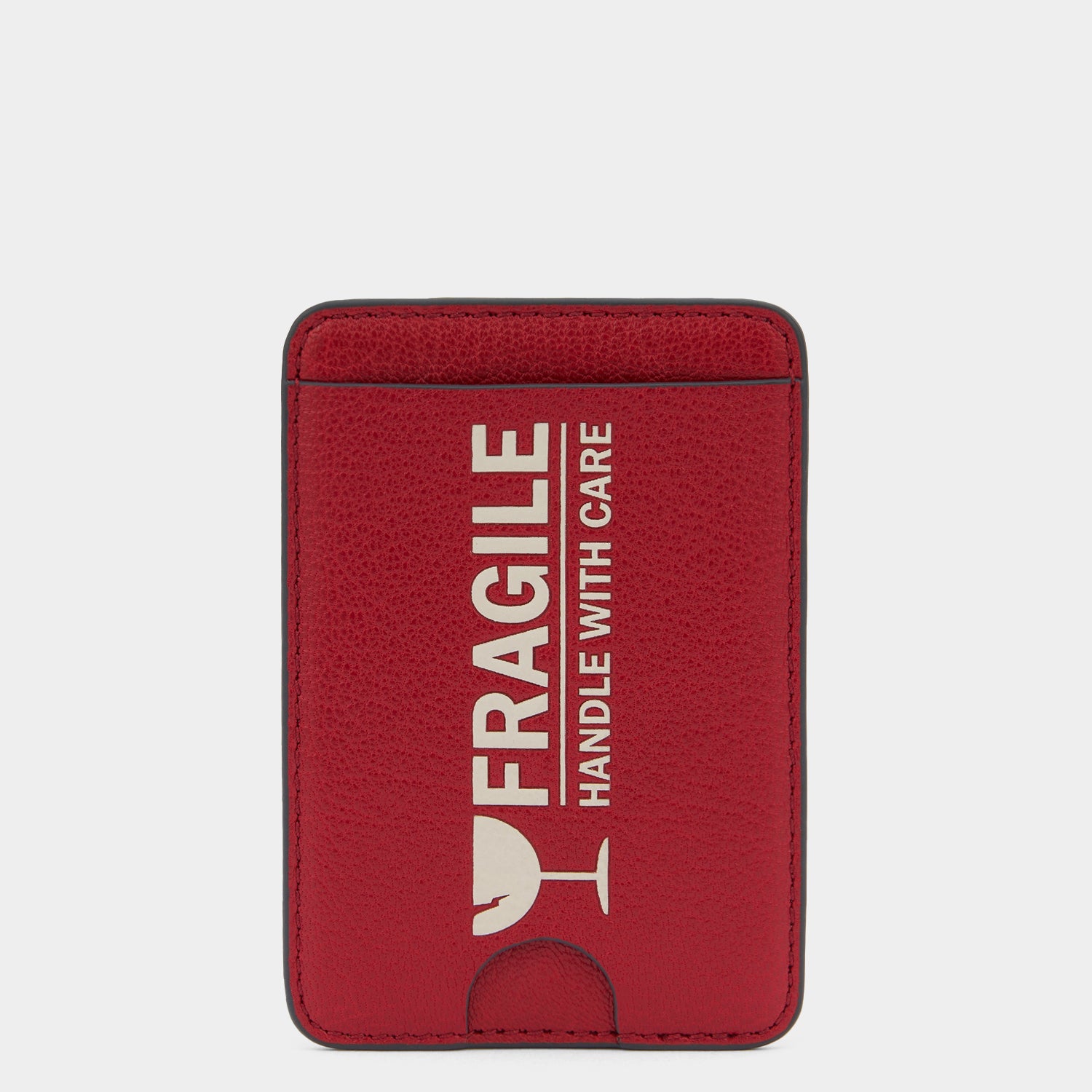 Fragile Magnetic Card Case -

          
            Capra Leather in Red -
          

          Anya Hindmarch US
