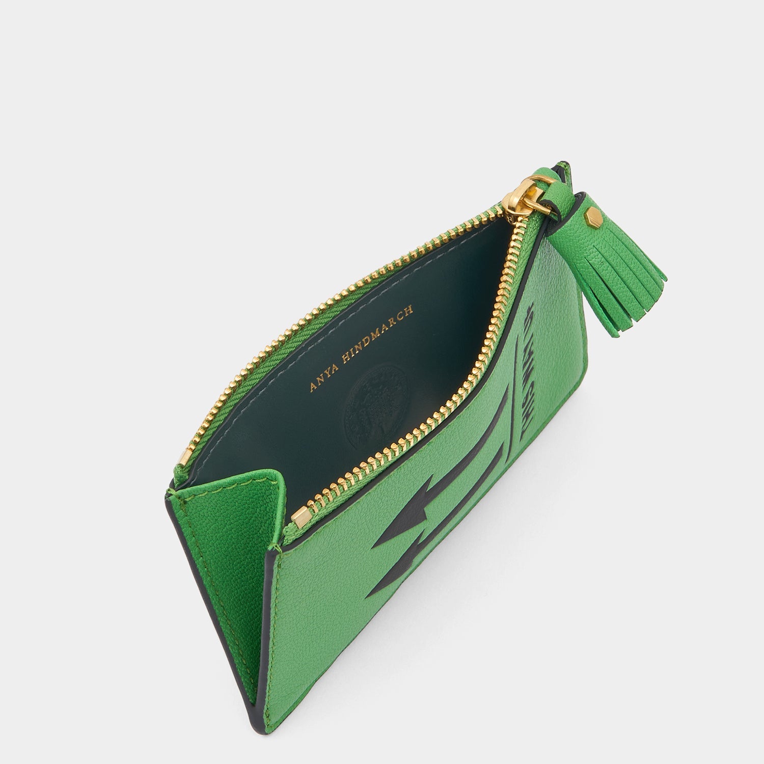 This Way Up Zip Card Case -

          
            Capra Leather in Grass Green -
          

          Anya Hindmarch US
