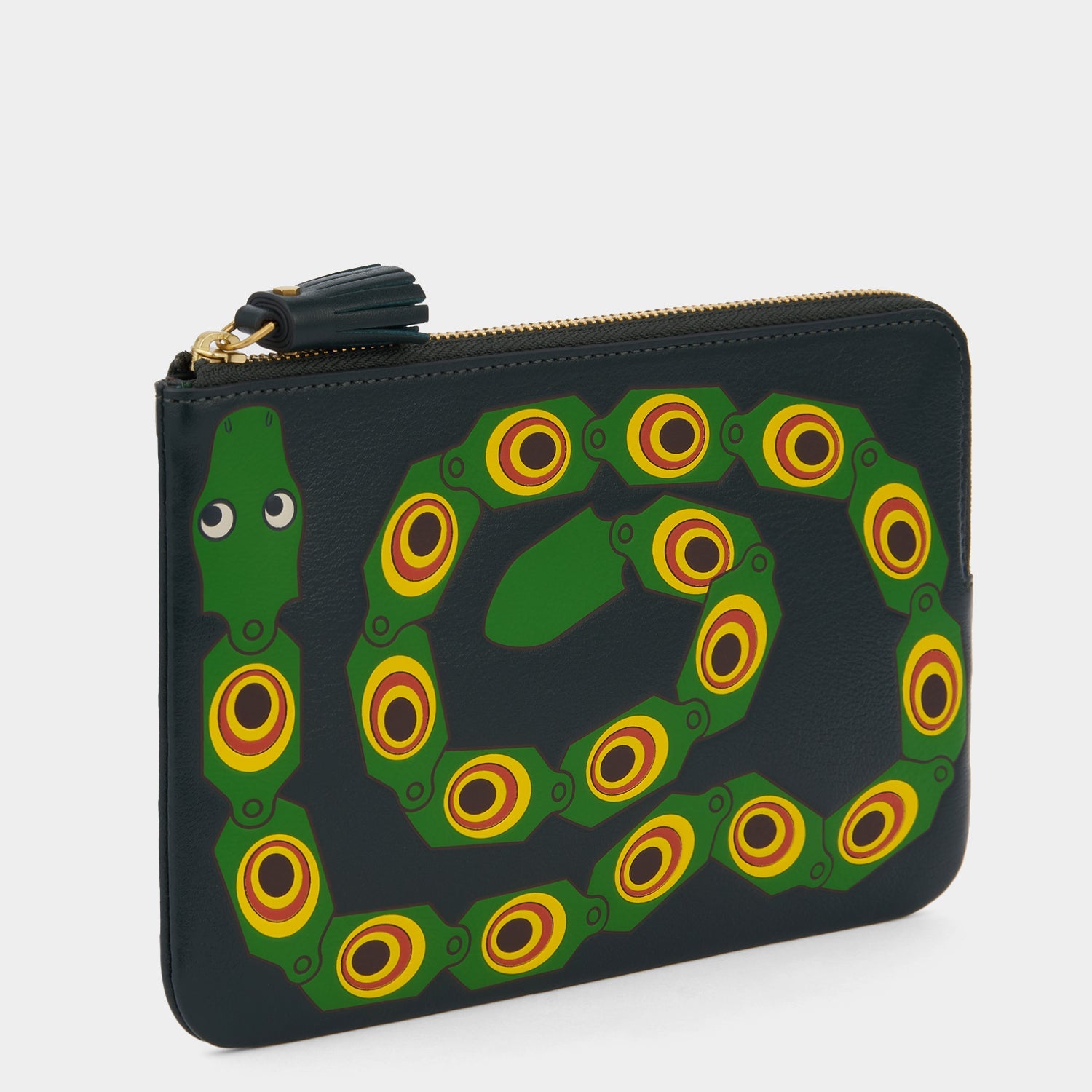 Snake Zip Loose Pocket -

          
            Capra Leather in Ink Green -
          

          Anya Hindmarch US
