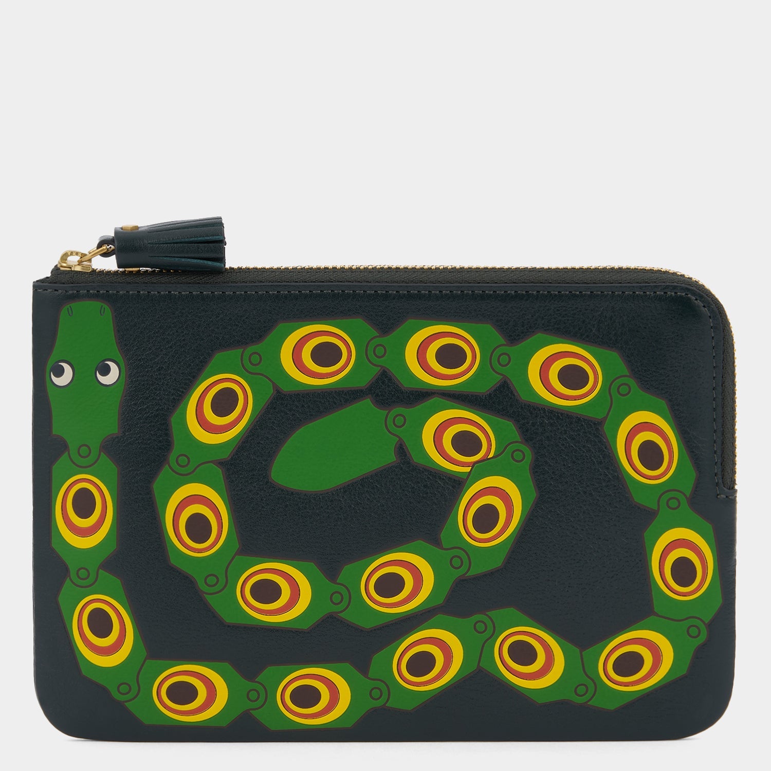 Snake Zip Loose Pocket -

          
            Capra Leather in Ink Green -
          

          Anya Hindmarch US
