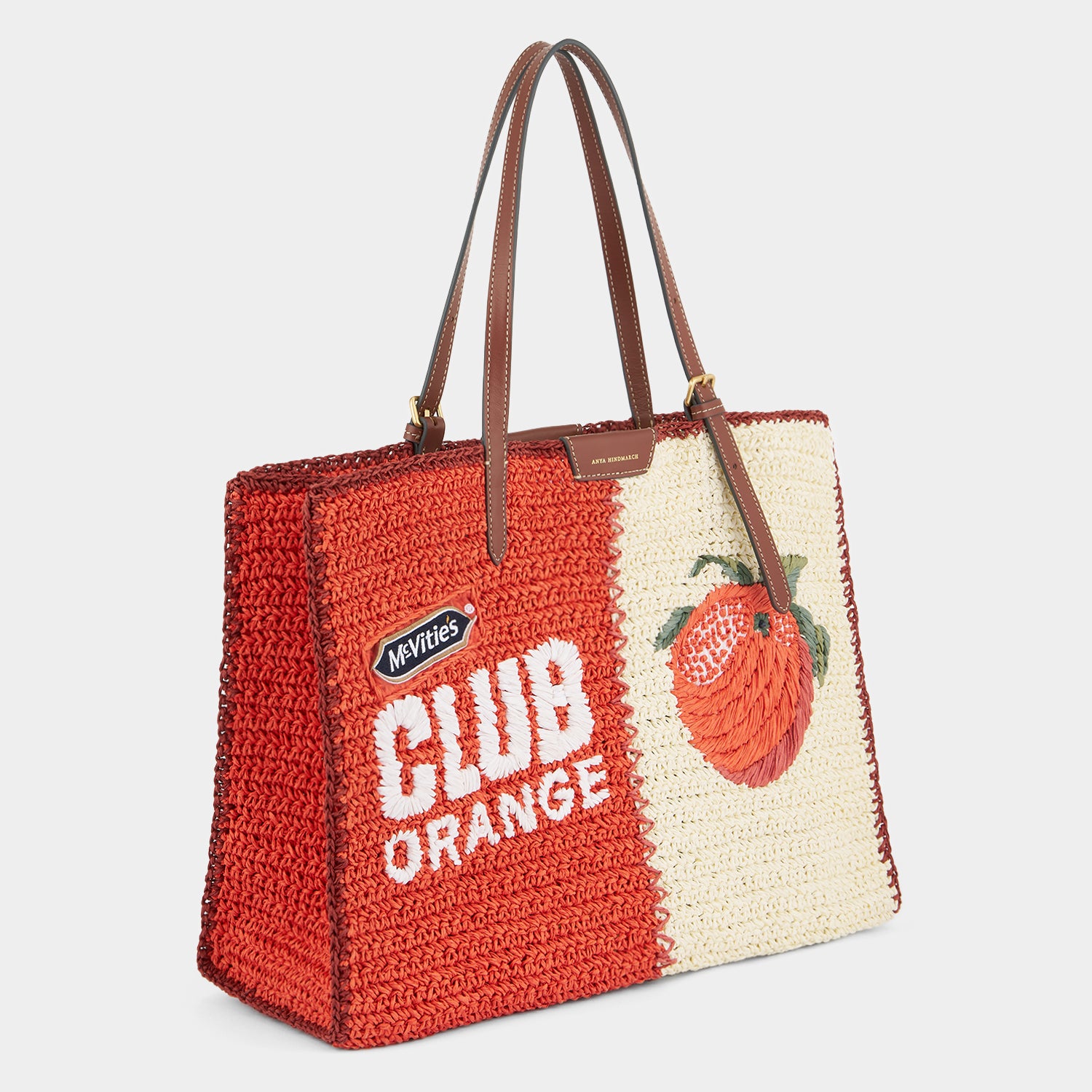 Anya Brands Club Orange E/W Tote -

          
            Paper Raffia in Clementine Orange/Chalk White -
          

          Anya Hindmarch US
