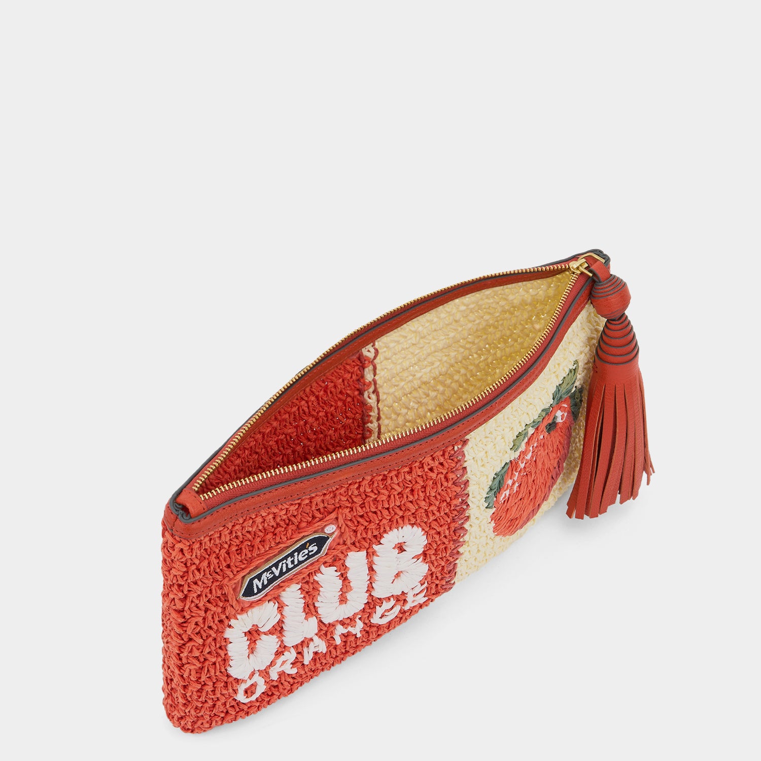 Anya Brands Club Orange Pochette -

          
            Paper Raffia in Clementine Orange/Chalk White -
          

          Anya Hindmarch US
