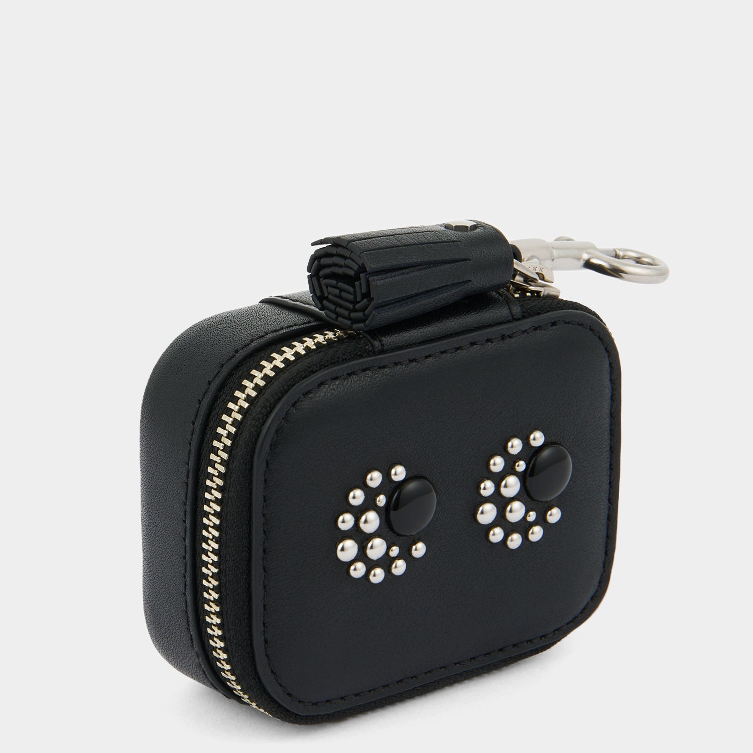 Eyes Studded Ear Phones Case -

          
            Satin Leather in Black -
          

          Anya Hindmarch US
