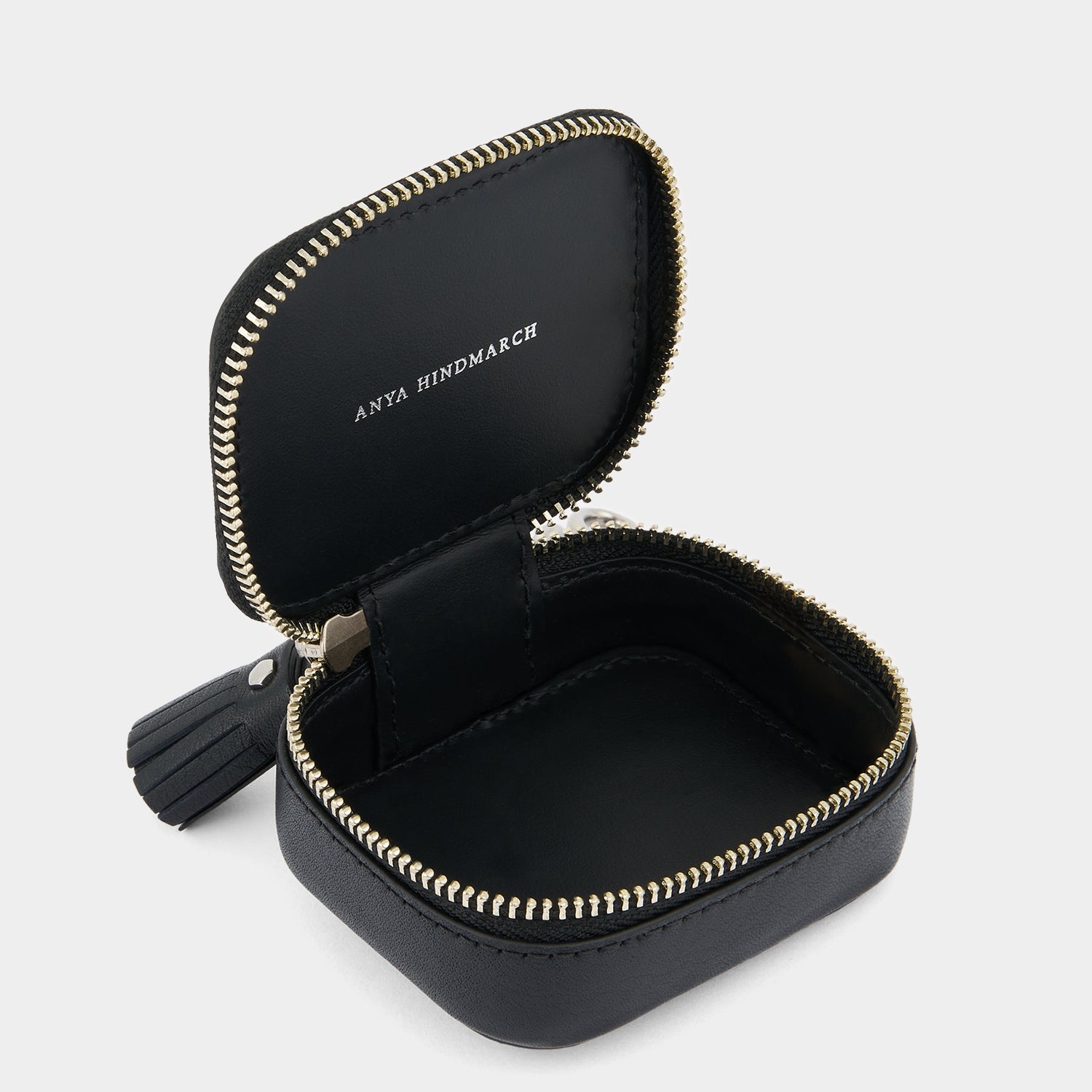 Eyes Studded Ear Phones Case -

          
            Satin Leather in Black -
          

          Anya Hindmarch US
