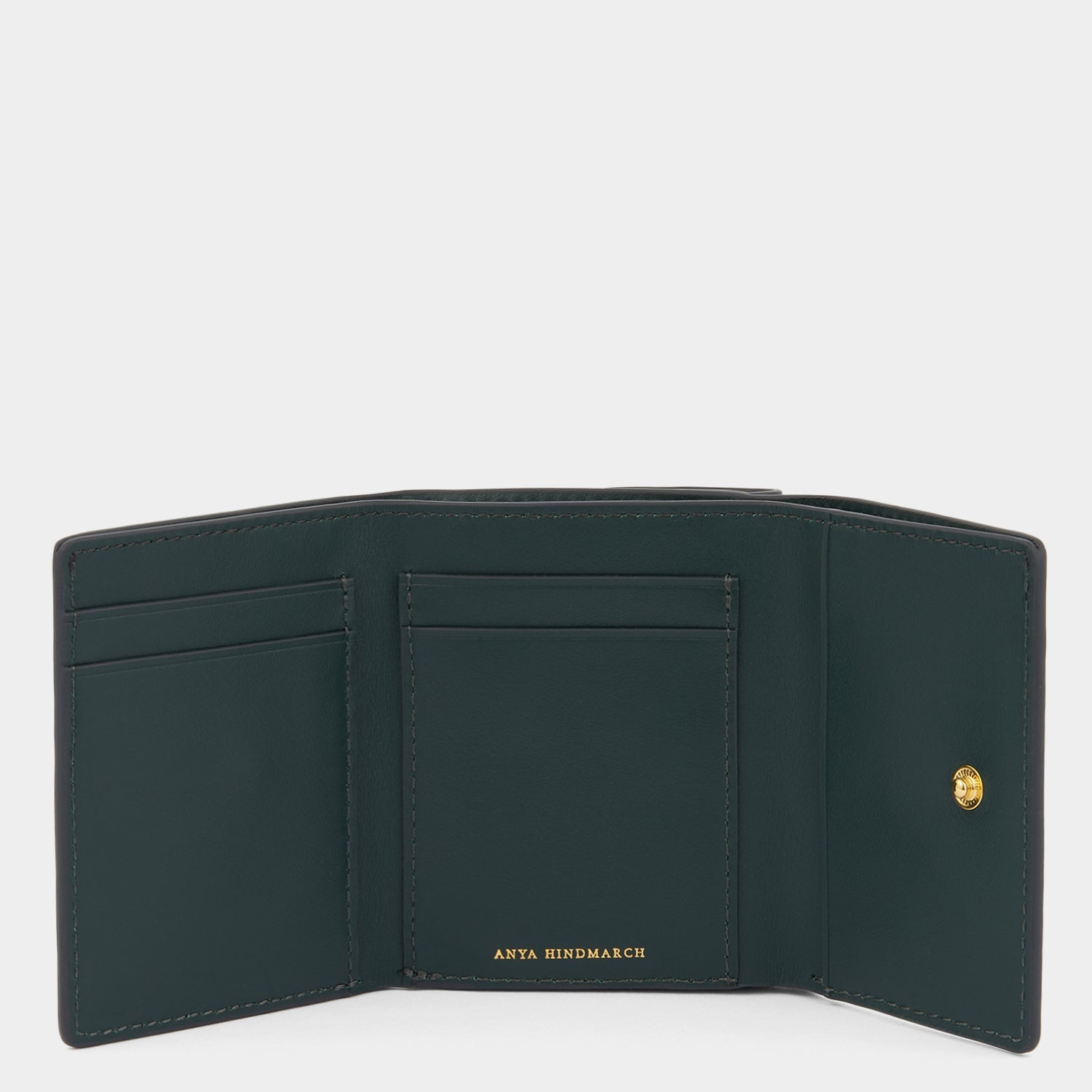 Snake Mini Trifold Wallet -

          
            Capra Leather in Ink Green -
          

          Anya Hindmarch US
