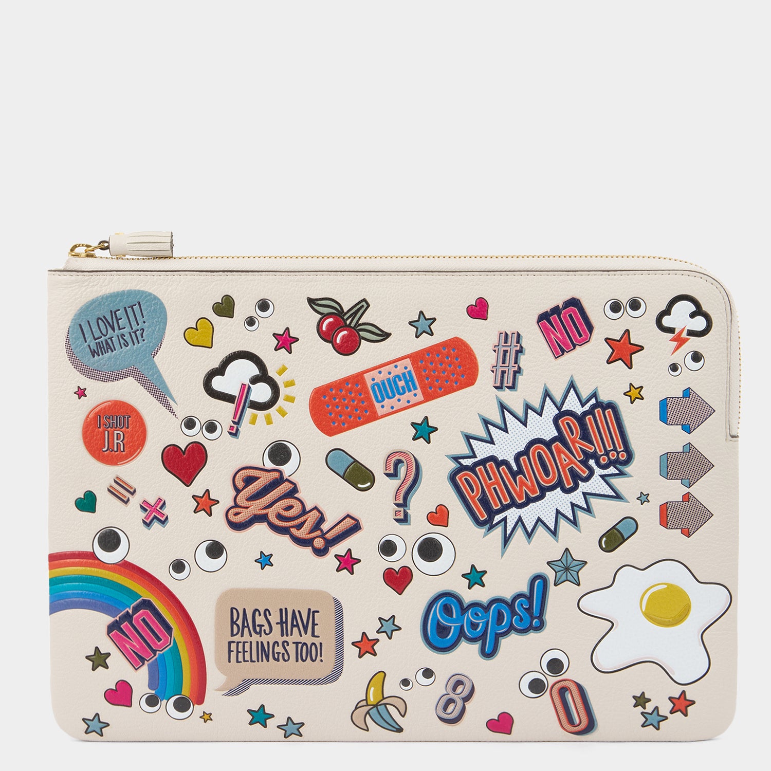 All Over Stickers Laptop Case -

          
            Capra Leather in Chalk -
          

          Anya Hindmarch US
