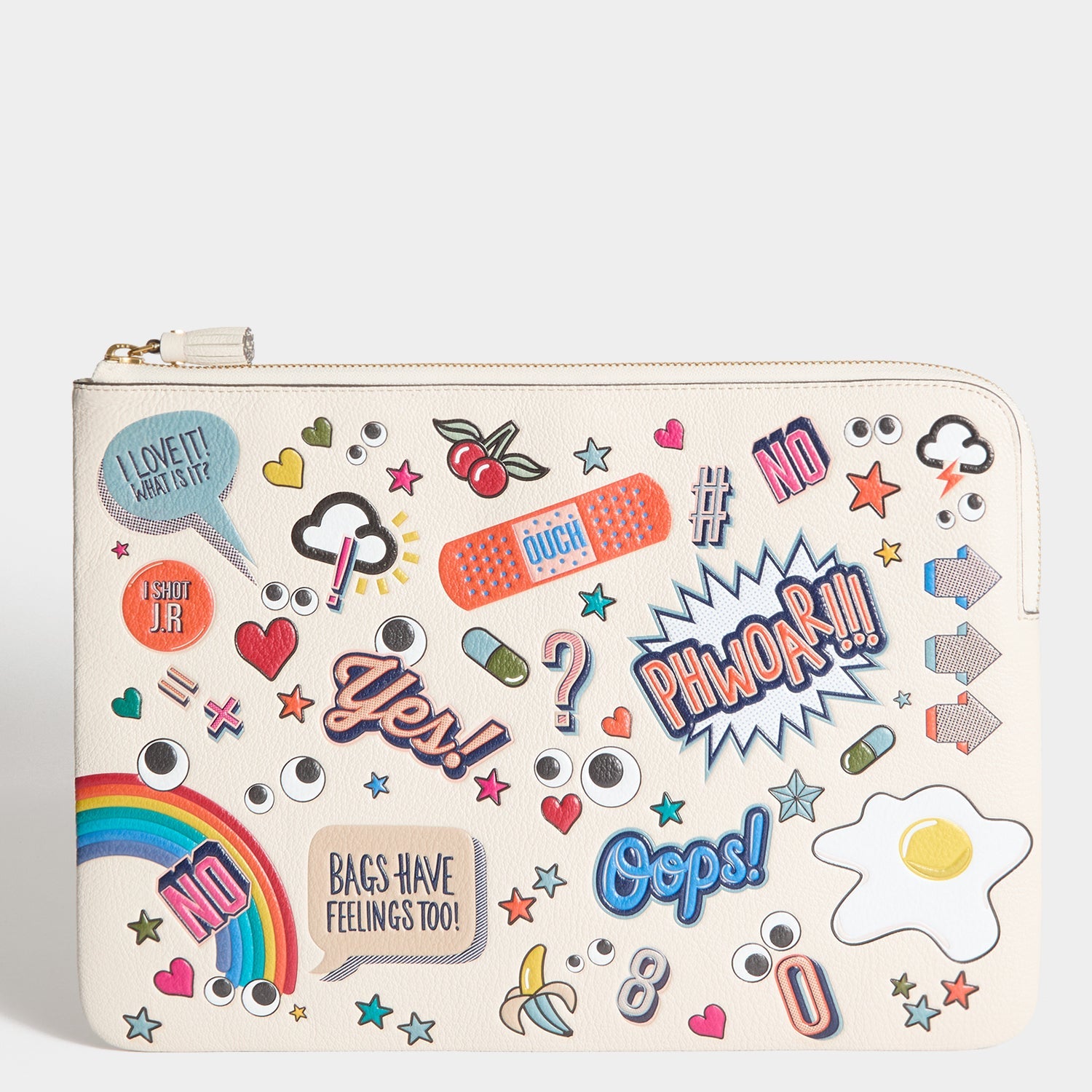 All Over Stickers Laptop Case -

          
            Capra Leather in Chalk -
          

          Anya Hindmarch US
