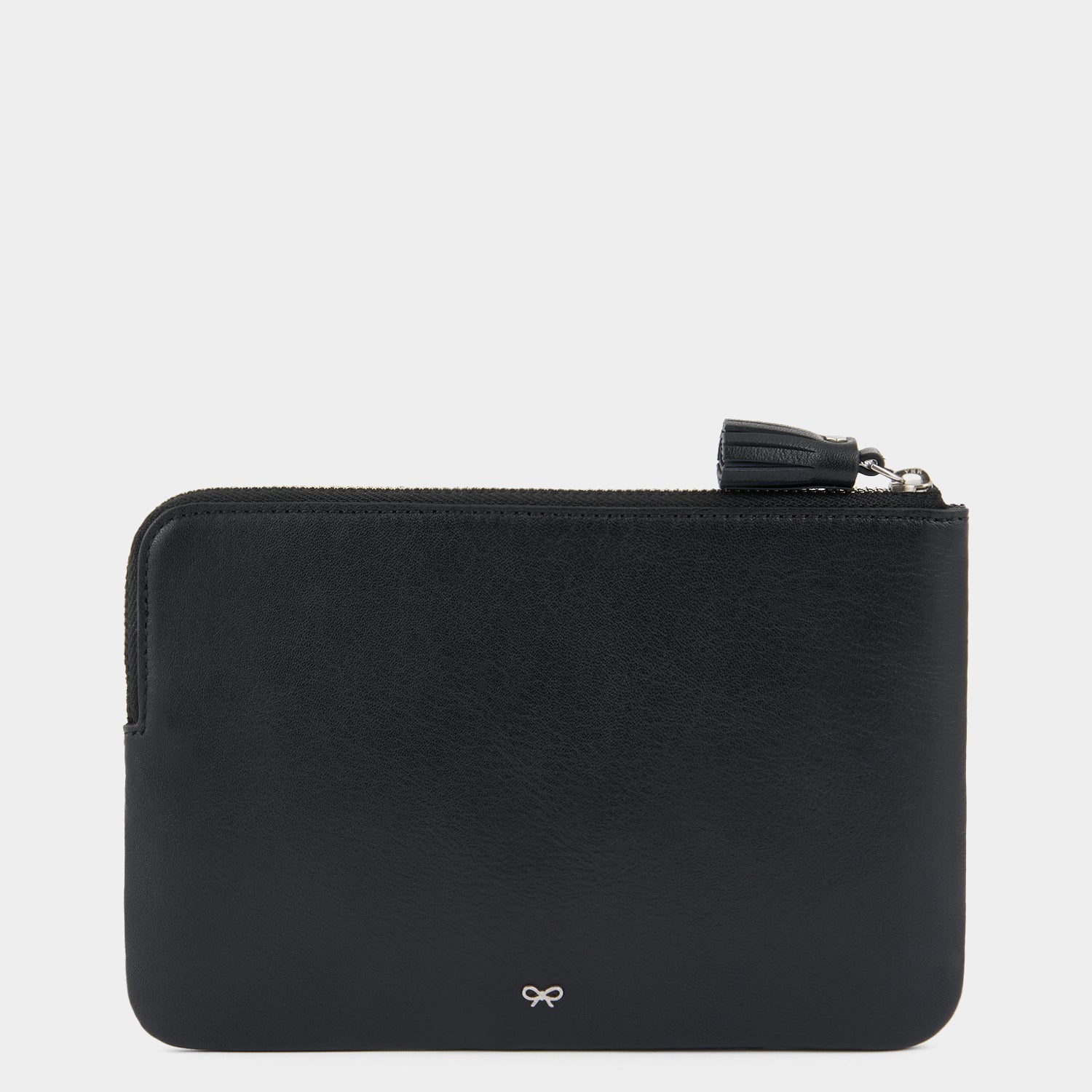 Eyes Studded Zip Loose Pocket -

          
            Satin Leather in Black -
          

          Anya Hindmarch US
