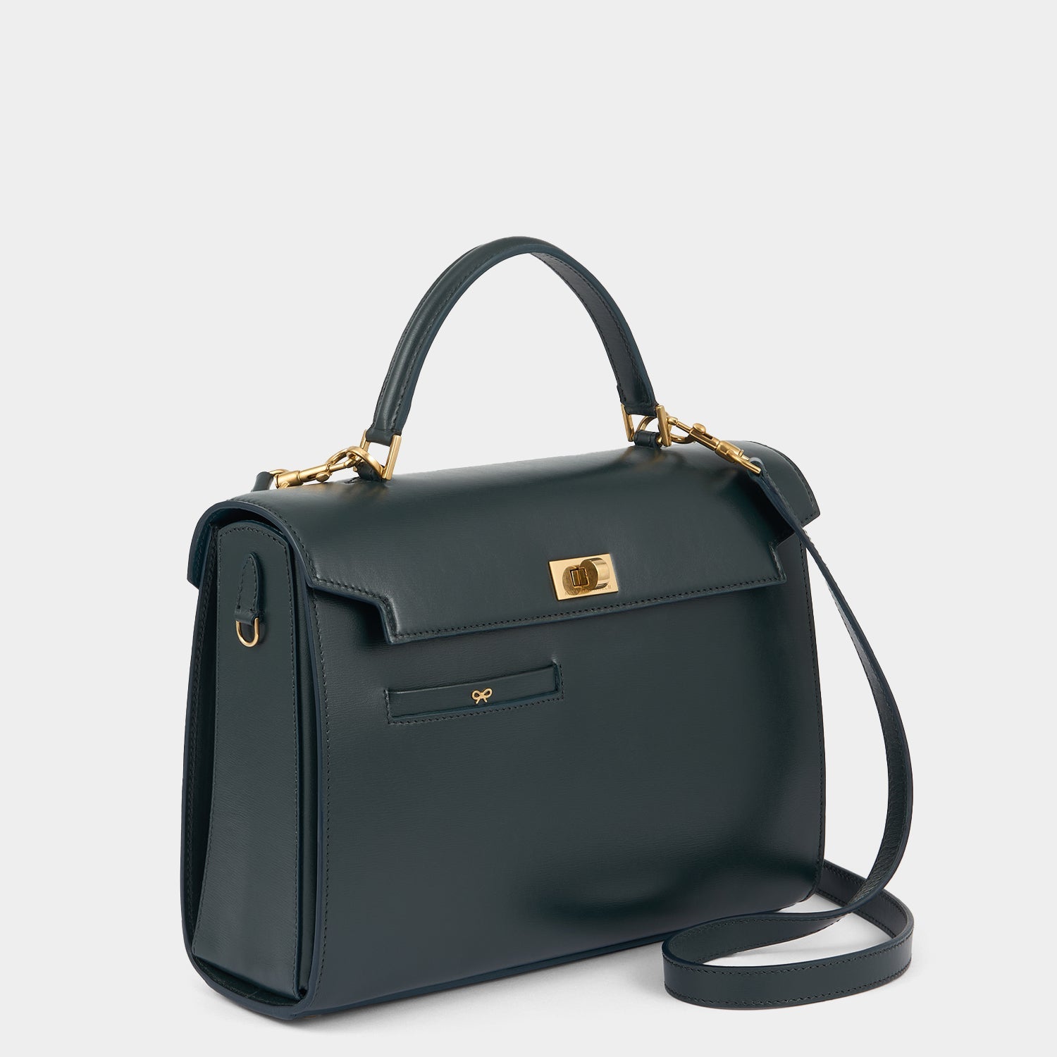 Mortimer Top Handle -

          
            Calf Leather in Ink Green -
          

          Anya Hindmarch US
