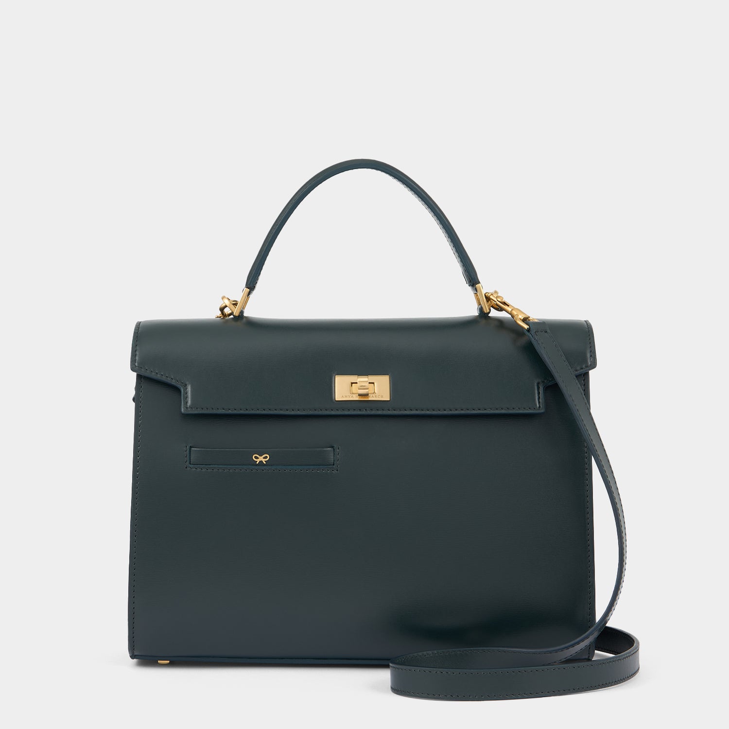 Mortimer Top Handle -

          
            Calf Leather in Ink Green -
          

          Anya Hindmarch US
