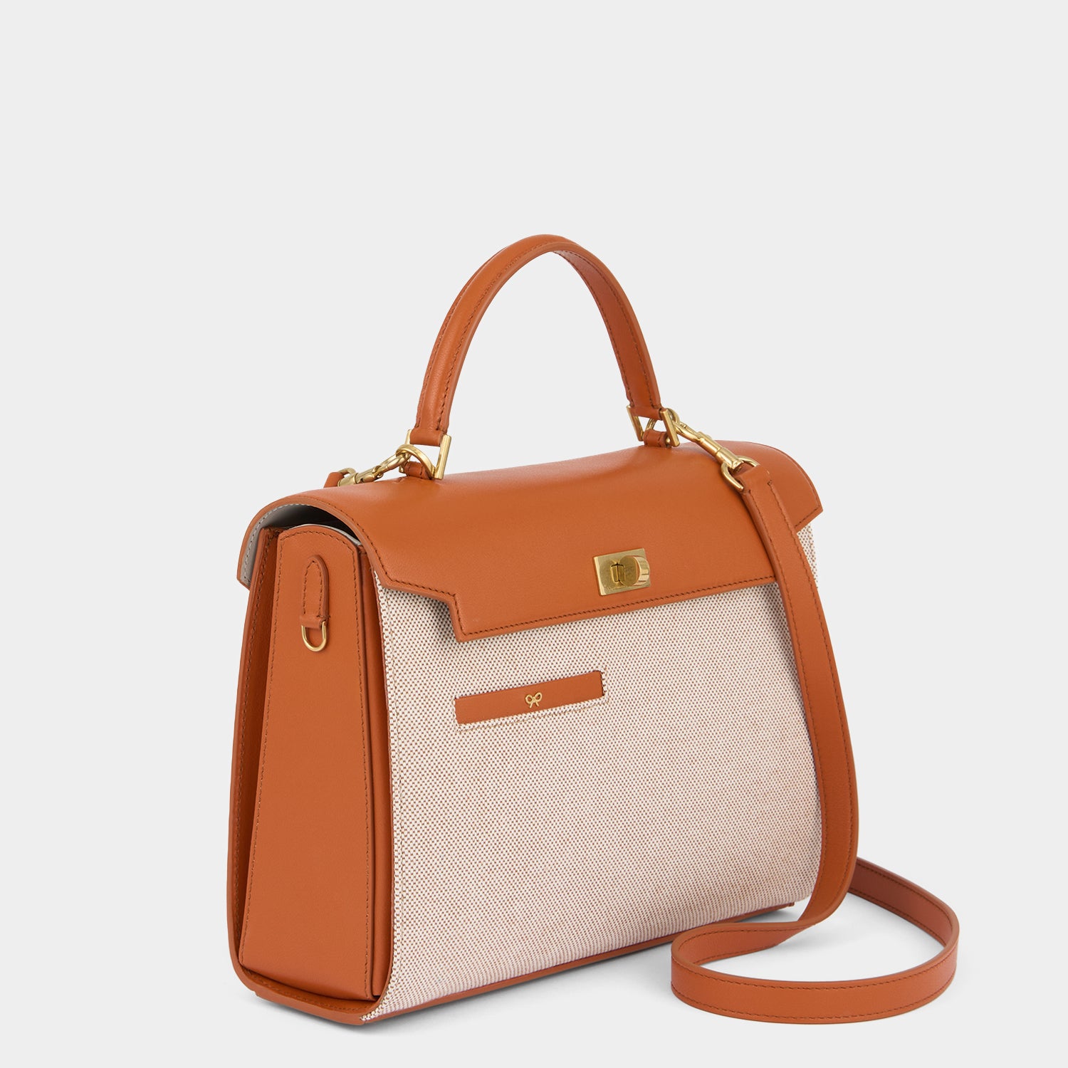 Mortimer in Spice Silky Calf with Manilla Canvas -

          
            Calf Leather in Spice/Manilla Beige -
          

          Anya Hindmarch US
