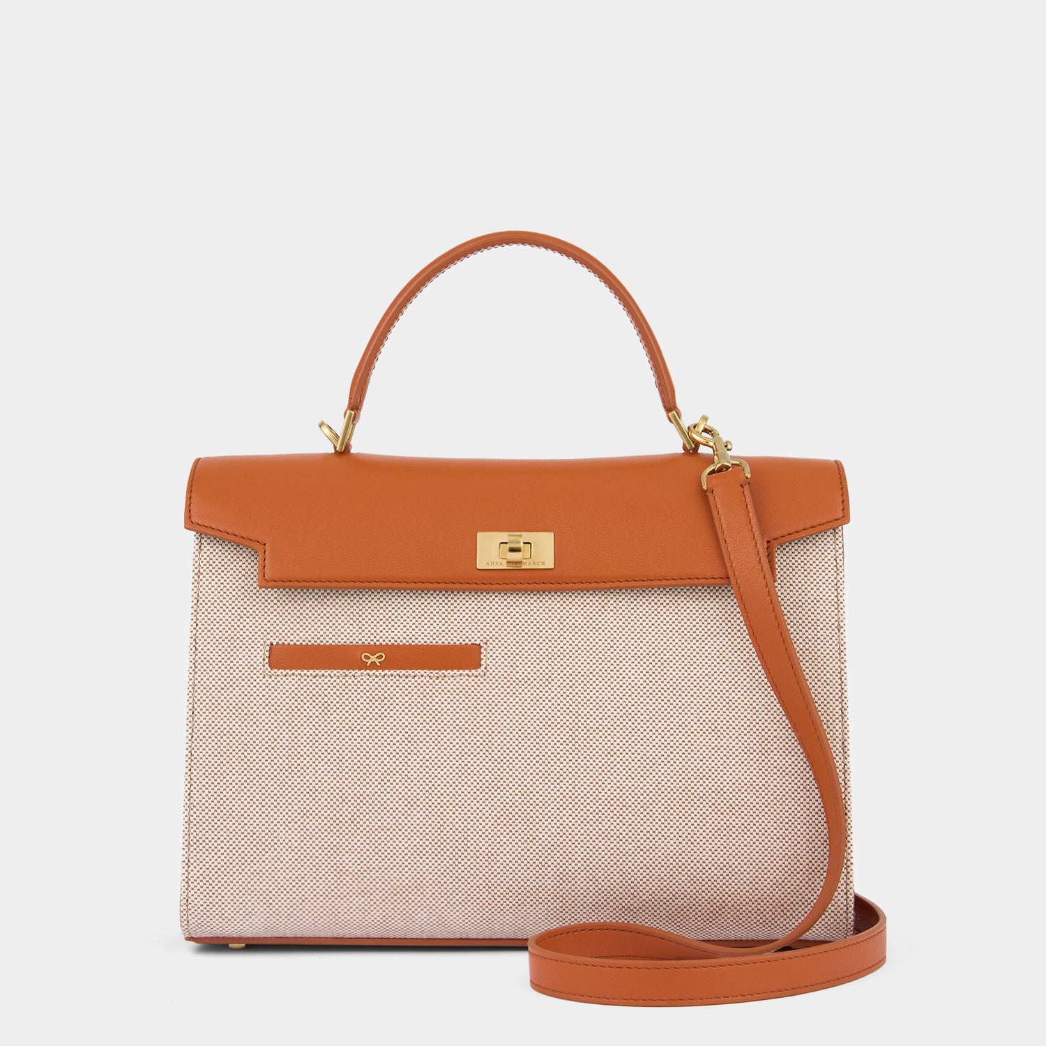 Mortimer in Spice Silky Calf with Manilla Canvas -

          
            Calf Leather in Spice/Manilla Beige -
          

          Anya Hindmarch US
