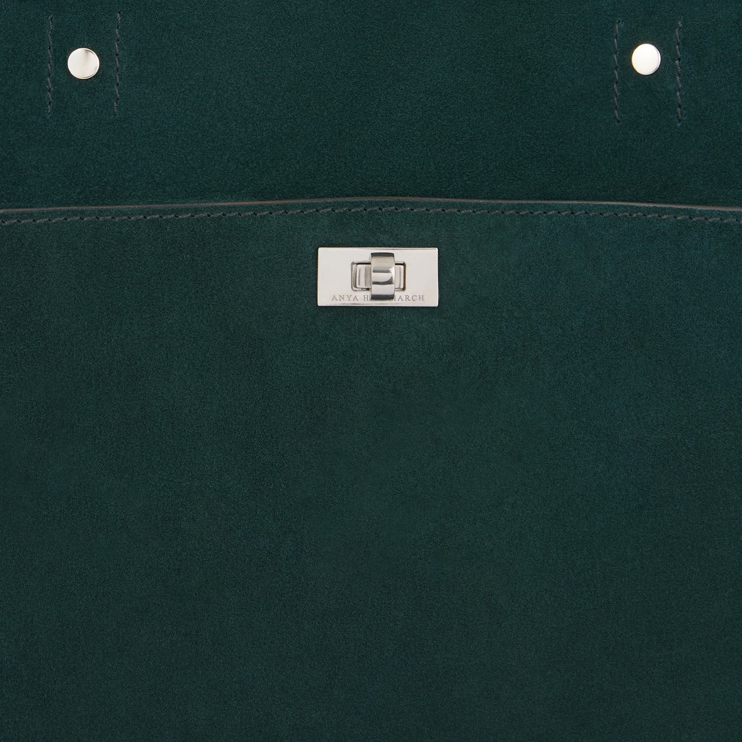 Wilson Shoulder Bag with Studs -

          
            Suede/Calf Leather in Ink Green -
          

          Anya Hindmarch US
