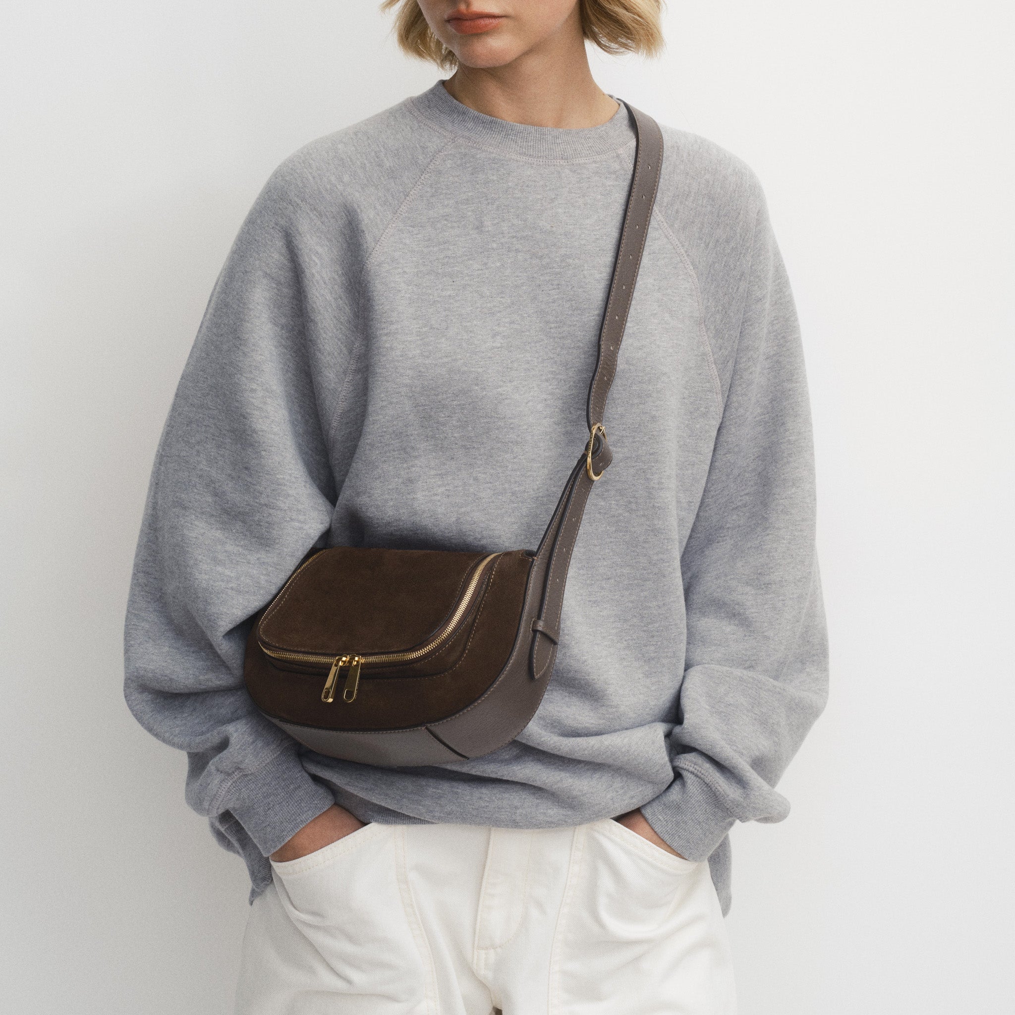 Vere Cross-body -

          
            Suede/Calf Leather in Truffle -
          

          Anya Hindmarch US

