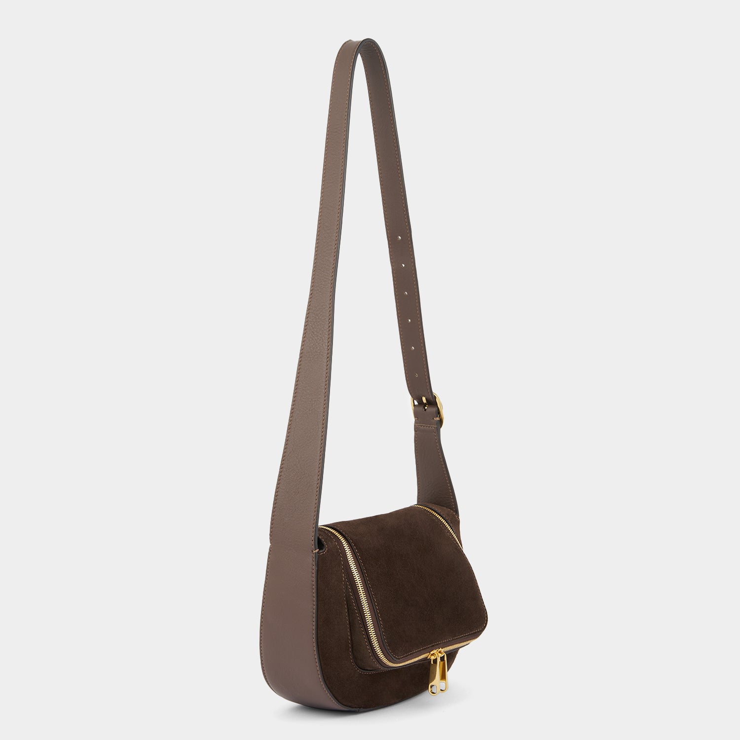 Vere Small Cross-body -

          
            Suede/Calf Leather in Truffle -
          

          Anya Hindmarch US
