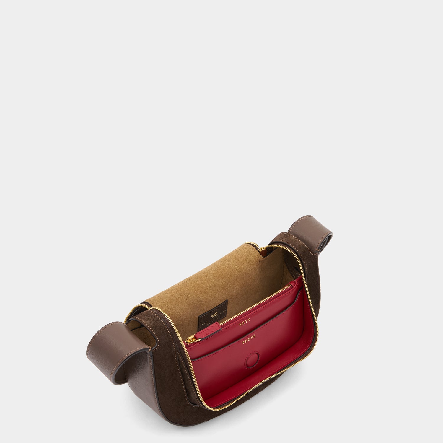 Vere Small Cross-body -

          
            Suede/Calf Leather in Truffle -
          

          Anya Hindmarch US
