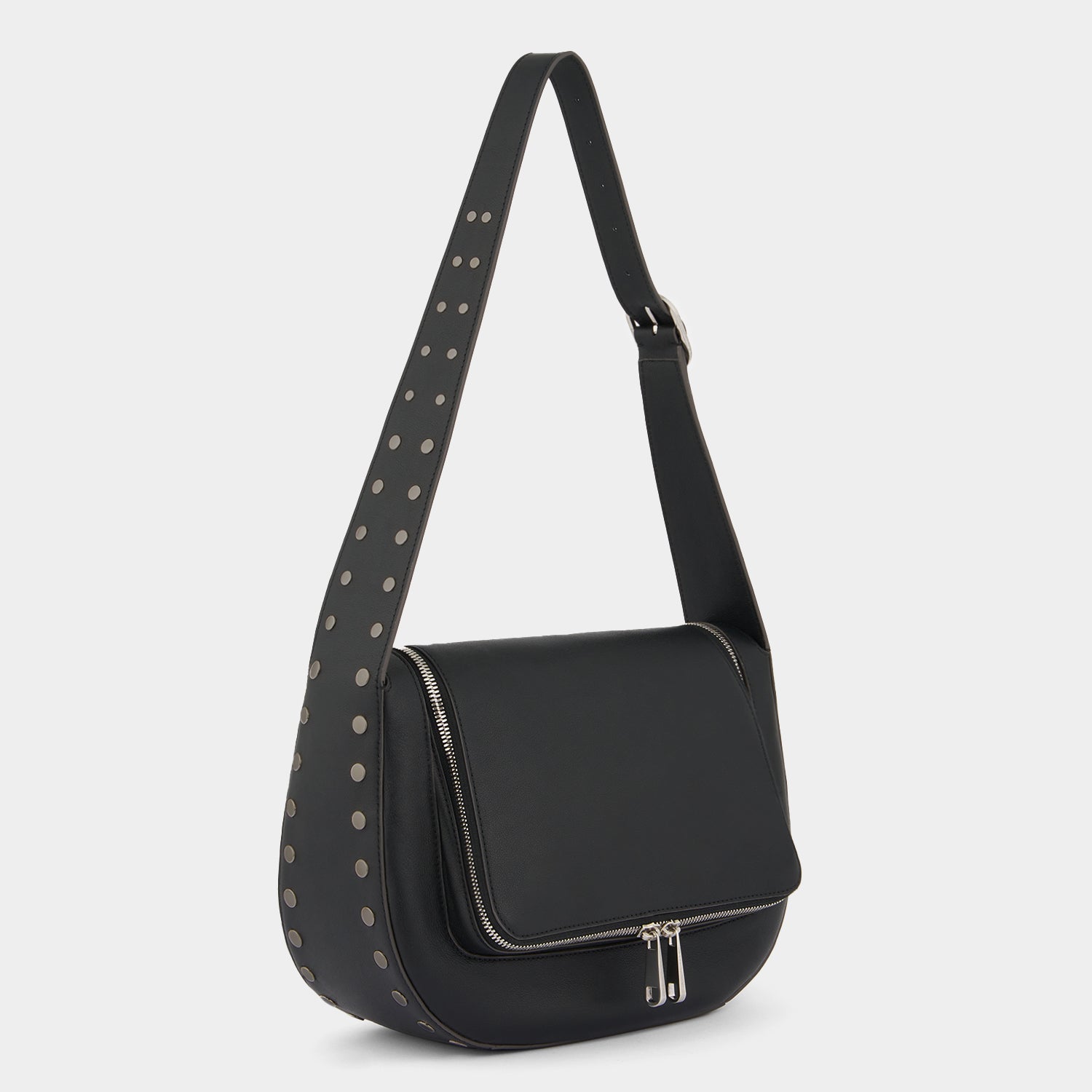 Vere Shoulder Bag with Studs -

          
            Calf Leather in Black -
          

          Anya Hindmarch US
