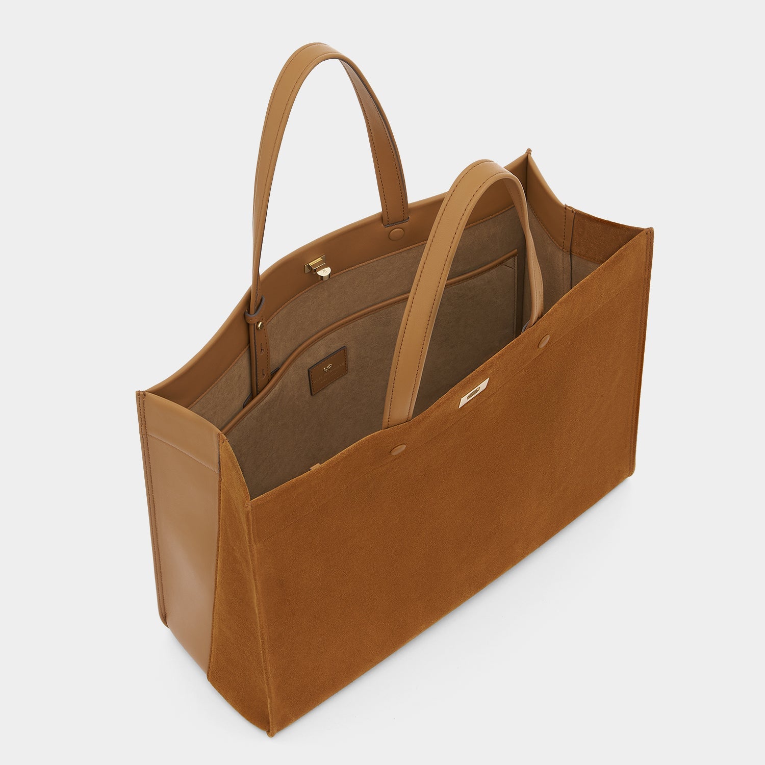 Mortimer Tote -

          
            Suede/Calf Leather in Manilla Beige -
          

          Anya Hindmarch US
