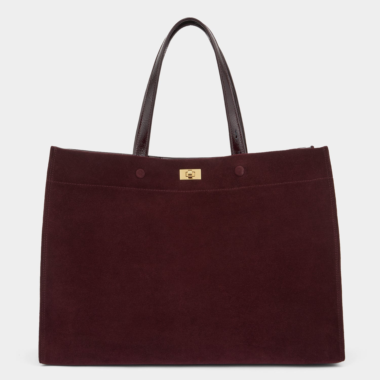 Mortimer Tote -

          
            Suede/Patent Leather in Grape -
          

          Anya Hindmarch US
