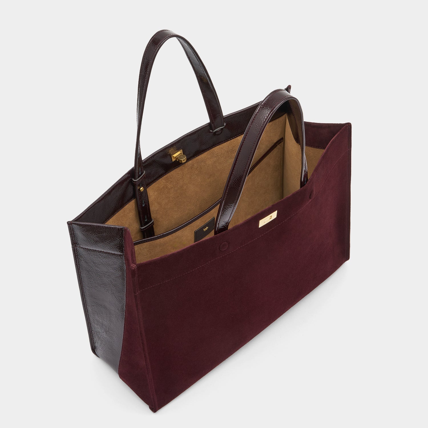 Mortimer Tote -

          
            Suede/Patent Leather in Grape -
          

          Anya Hindmarch US
