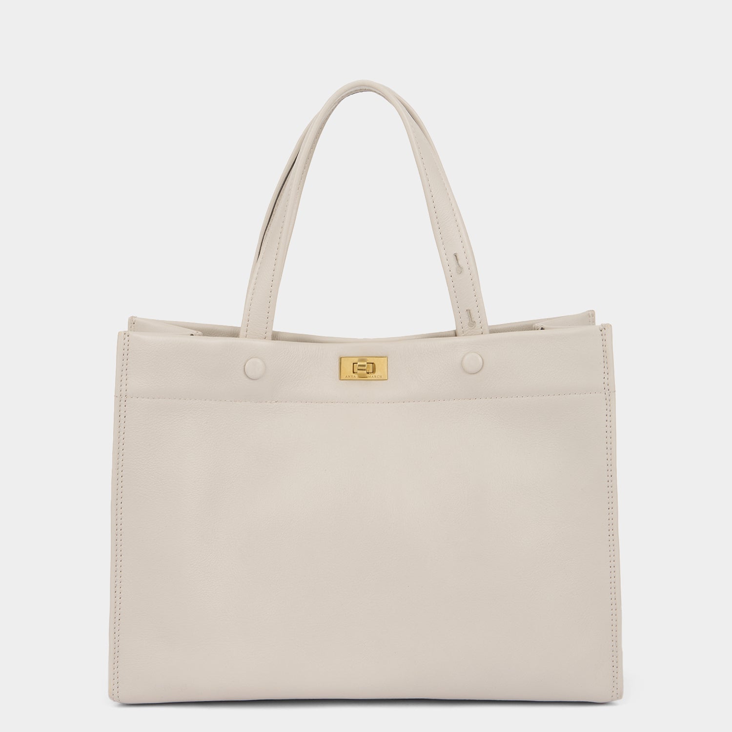 Mortimer Small Tote -

          
            Calf Leather in Chalk White -
          

          Anya Hindmarch US
