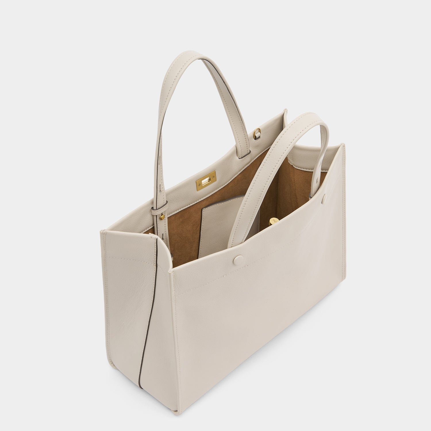 Mortimer Small Tote -

          
            Calf Leather in Chalk White -
          

          Anya Hindmarch US
