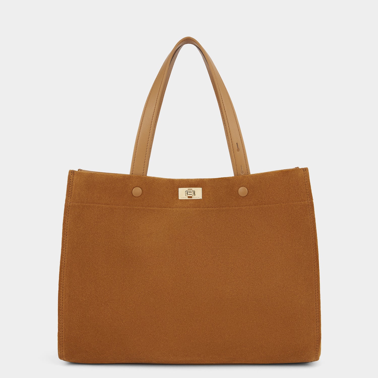 Mortimer Small Tote -

          
            Suede/Calf Leather in Manilla Beige -
          

          Anya Hindmarch US
