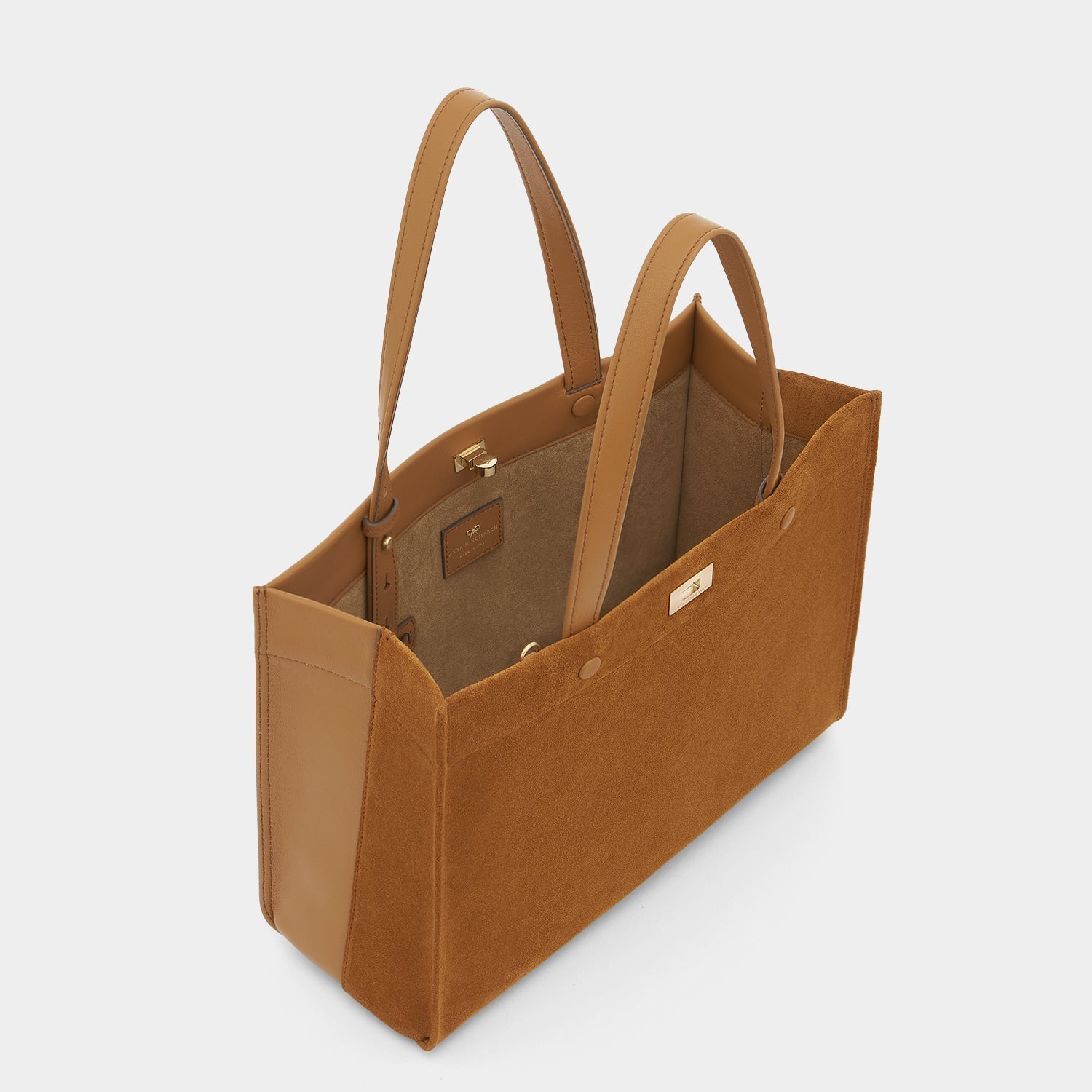 Mortimer Small Tote -

          
            Suede/Calf Leather in Manilla Beige -
          

          Anya Hindmarch US
