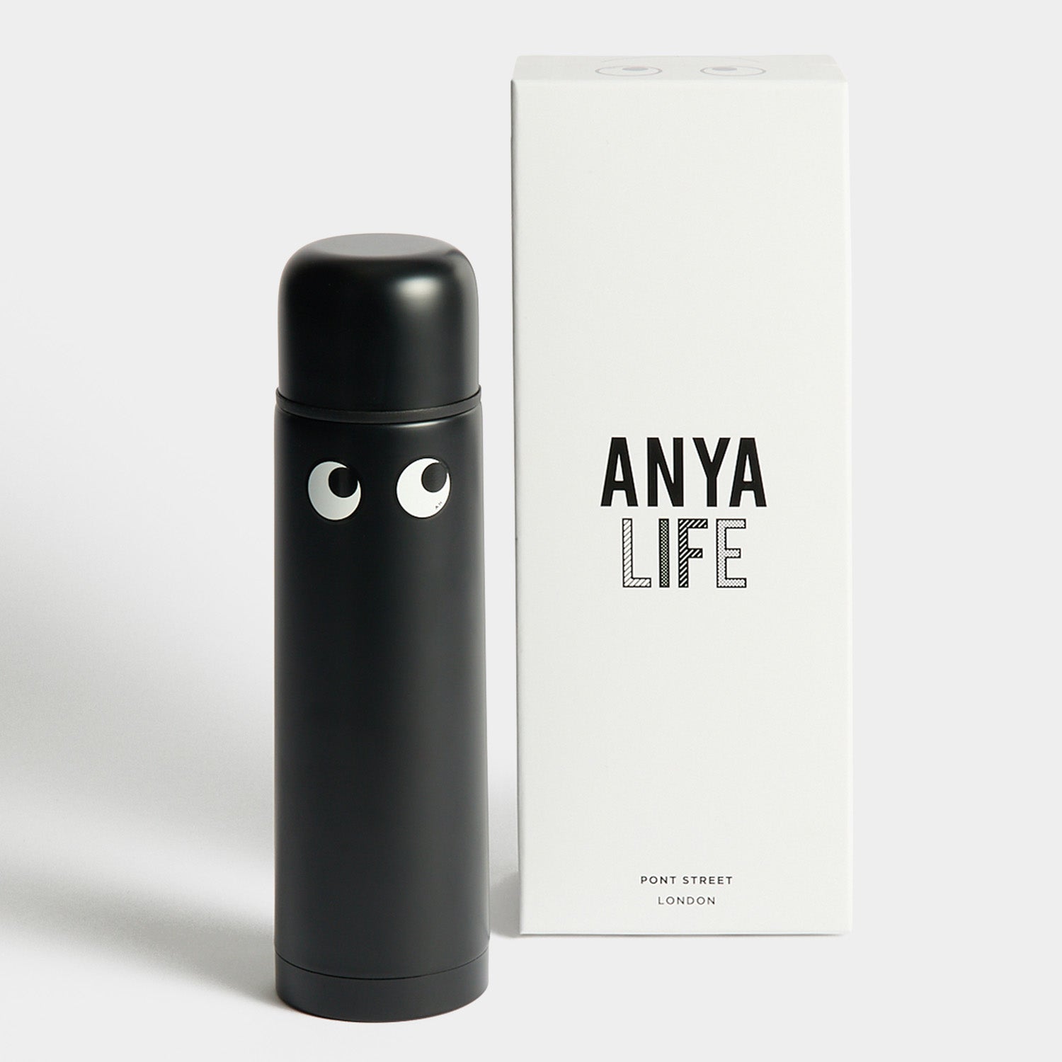 ANYA HINDMARCH サーマルアイズボトル　ブラック Eyes Flask | Anya Hindmarch US