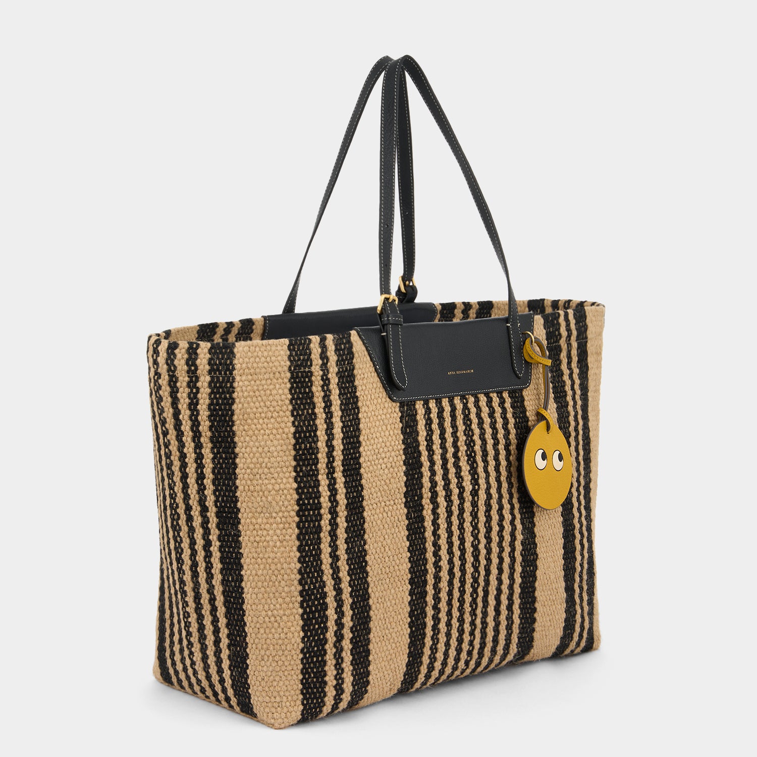 E/W Jute Tote -

          
            Jute/Goat Leather in Black/Natural -
          

          Anya Hindmarch US
