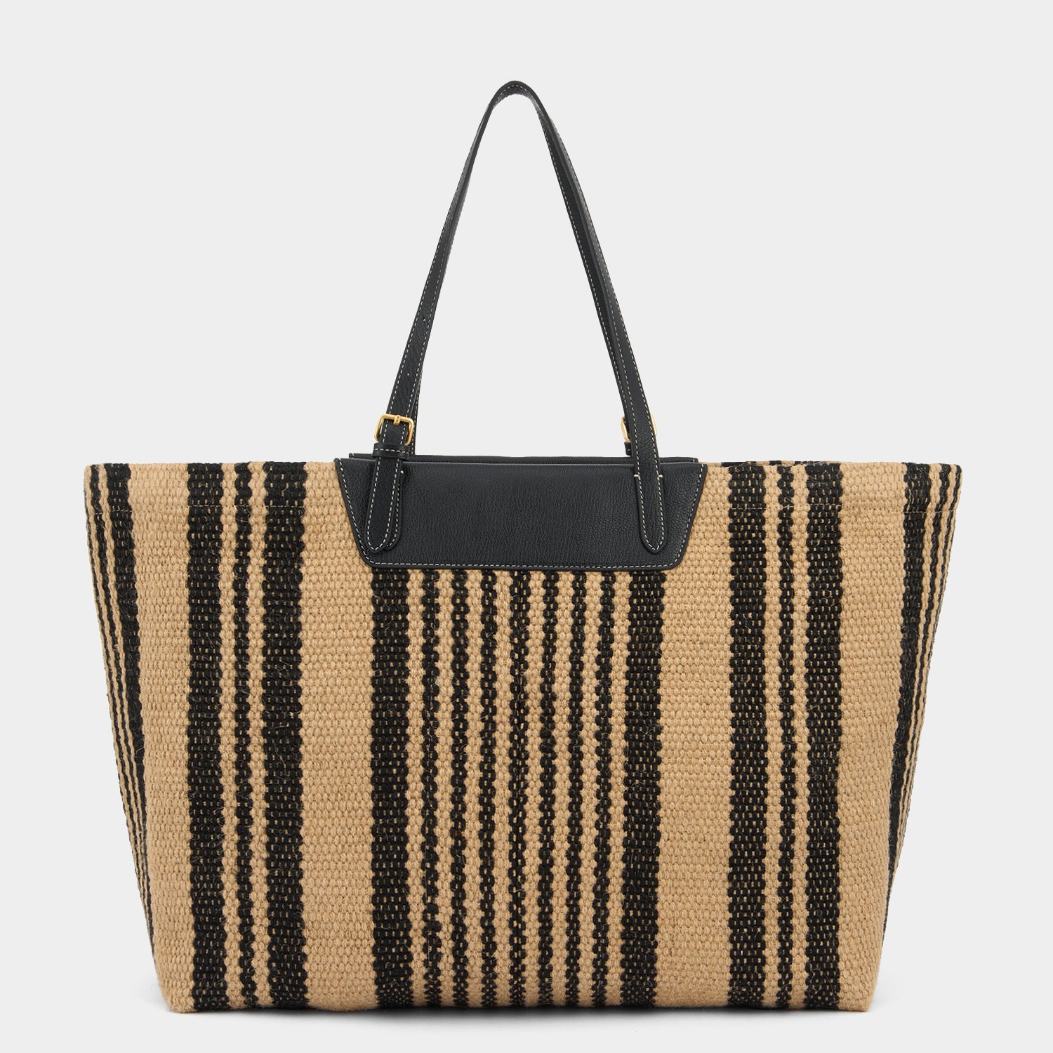 E/W Jute Tote -

          
            Jute/Goat Leather in Black/Natural -
          

          Anya Hindmarch US
