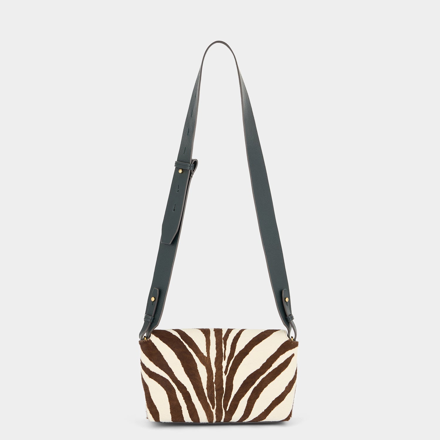 Mortimer Zebra Cross-body -

          
            Calf Hair/Leather in Ink Green -
          

          Anya Hindmarch US
