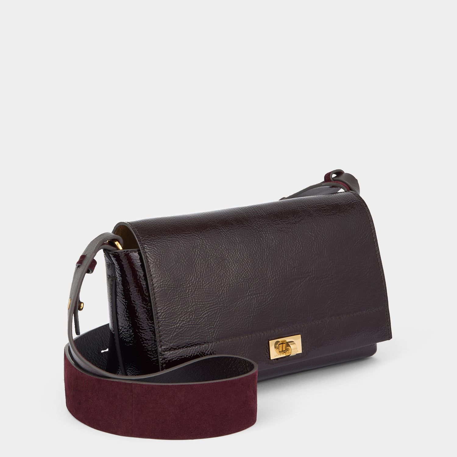 Mortimer Cross-body -

          
            Patent Leather/Suede in Grape -
          

          Anya Hindmarch US
