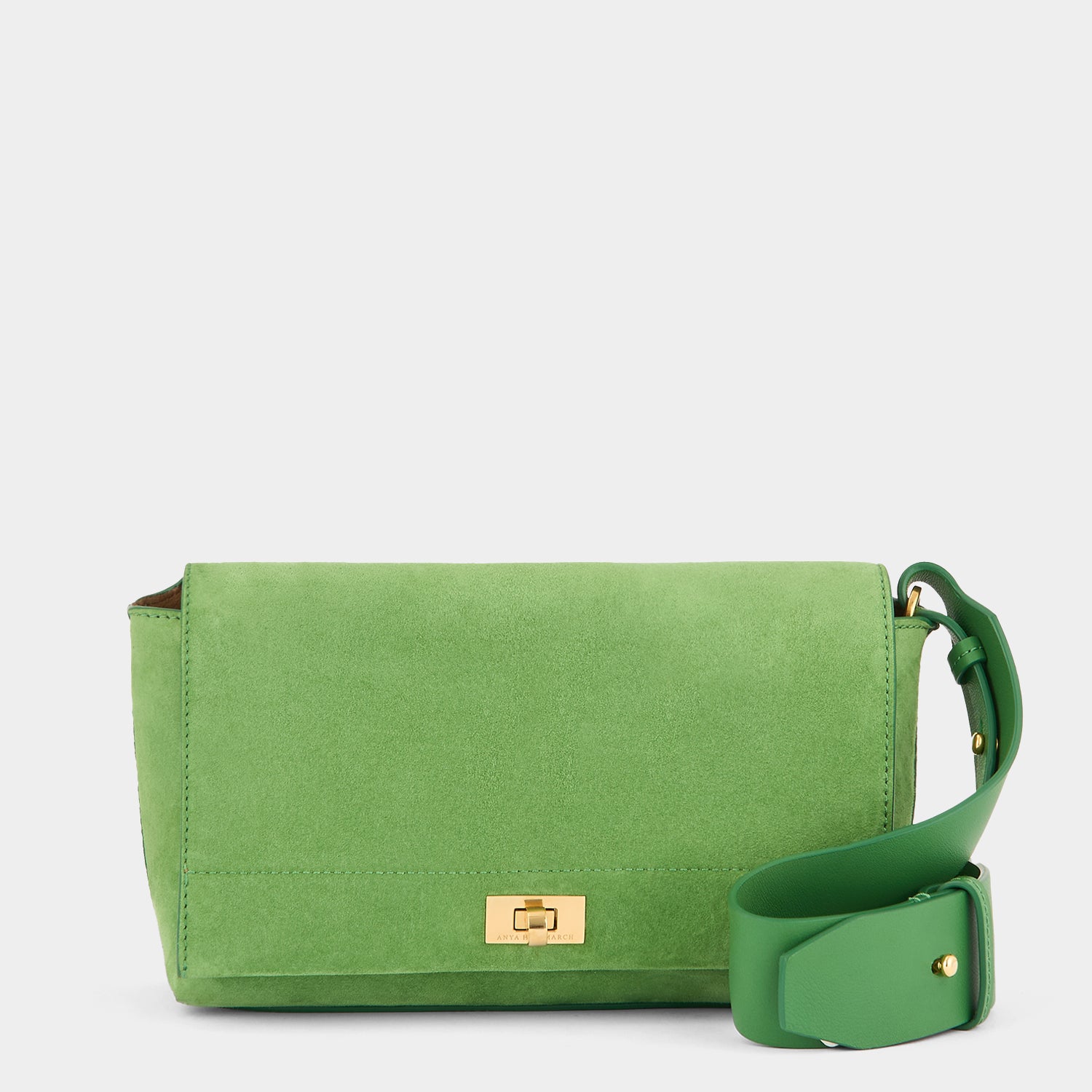 Mortimer Cross-body -

          
            Suede Leather in Pea Green -
          

          Anya Hindmarch US
