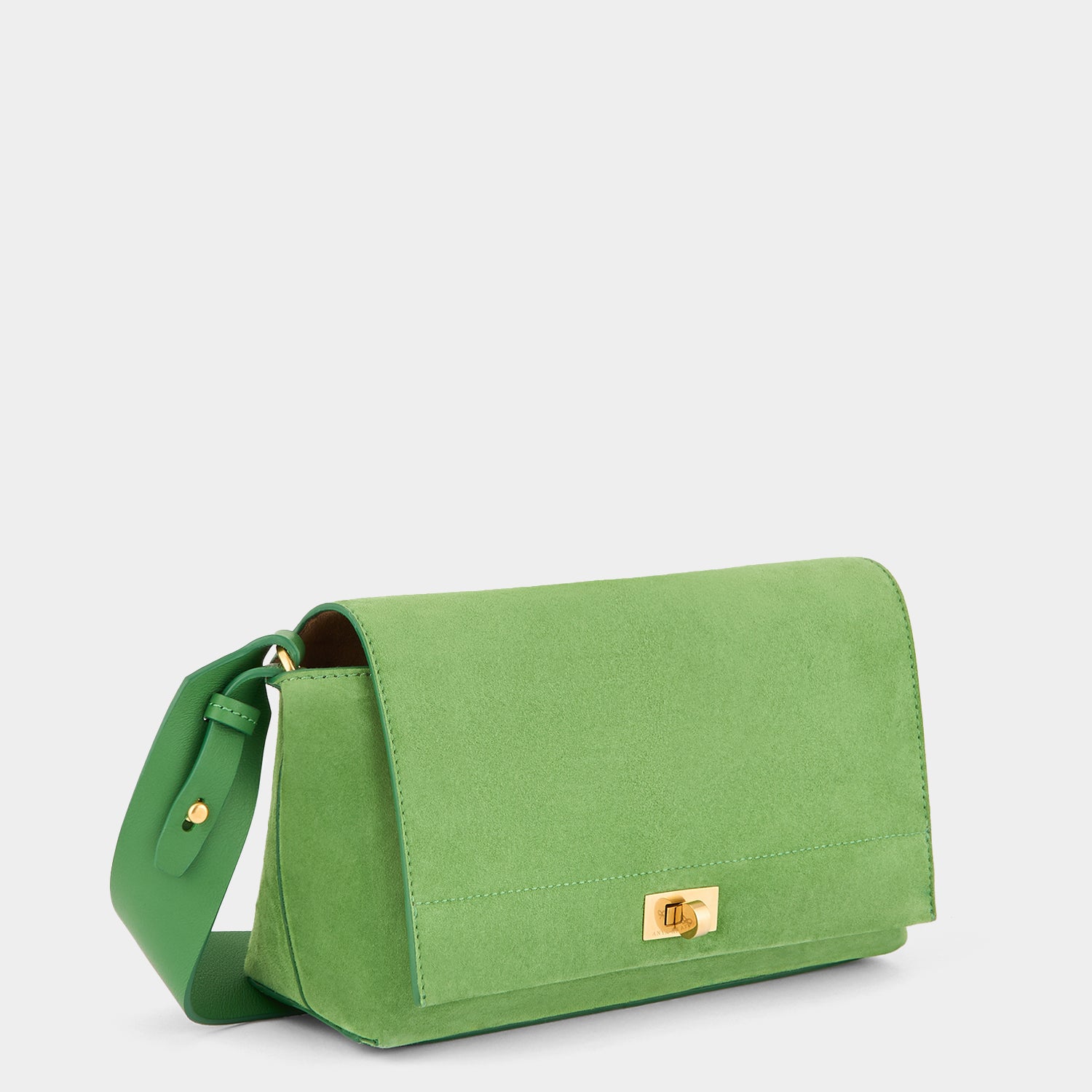 Mortimer Cross-body -

          
            Suede Leather in Pea Green -
          

          Anya Hindmarch US
