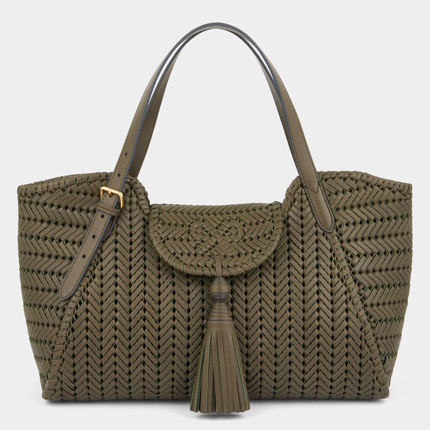 Neeson Tassel Tote -

          
            Capra Leather in Khaki -
          

          Anya Hindmarch US
